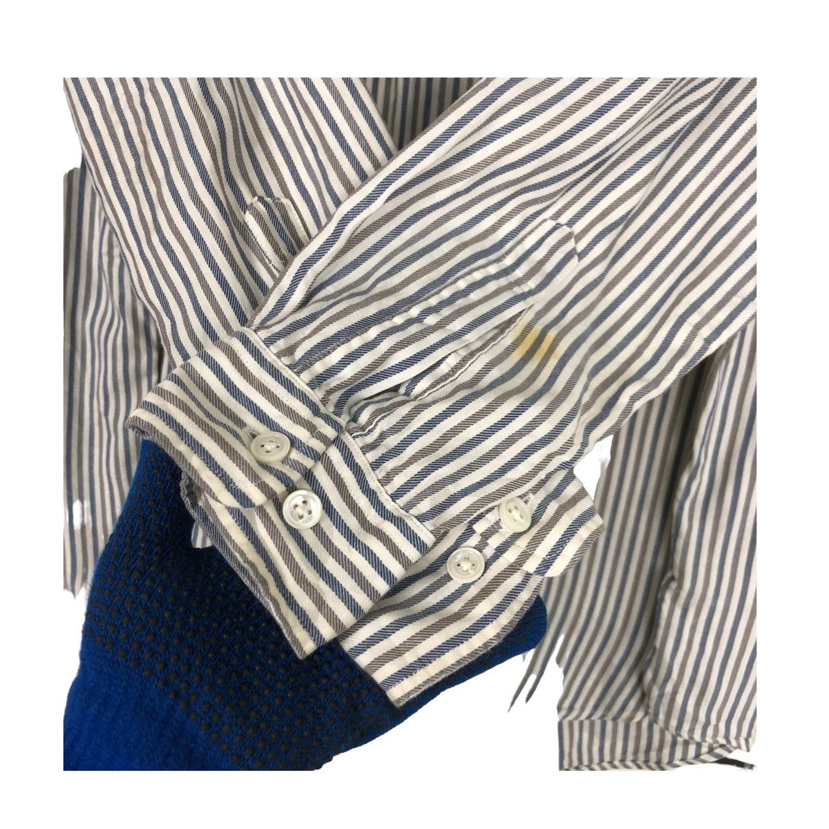 Issey Miyake × Japanese Brand × Vintage 💥ISSEY MIYAKE IM DENIM STRIPE BUTTON SHIRT Size US L / EU 52-54 / 3 - 6 Thumbnail