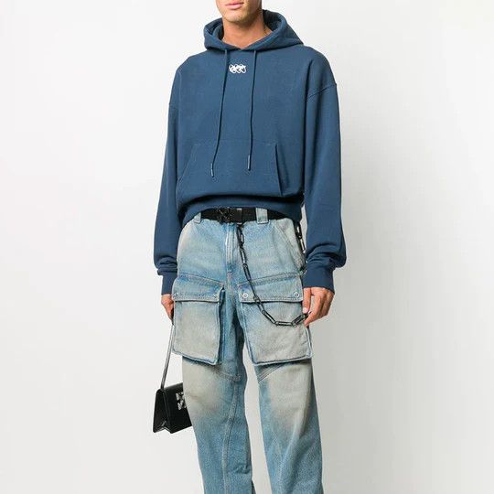 Off-White Blue Mirko First Logo Oversized Hoodie Size US M / EU 48-50 / 2 - 4 Thumbnail