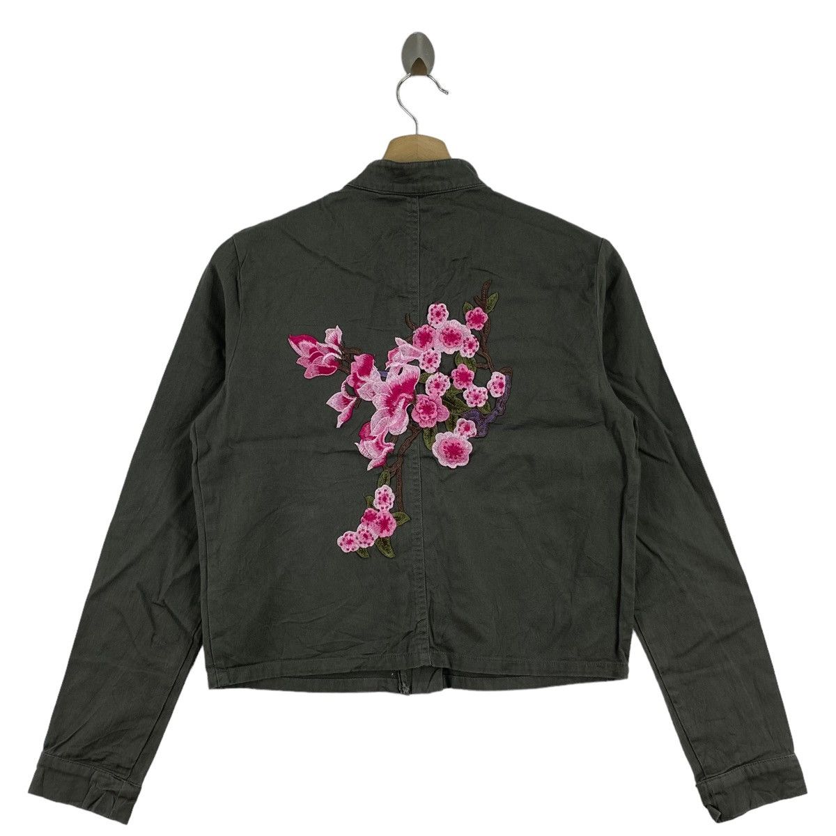Guess GUESS Floral Embroidered Design Green Denim Jeans Jacket Size XS / US 0-2 / IT 36-38 - 3 Thumbnail