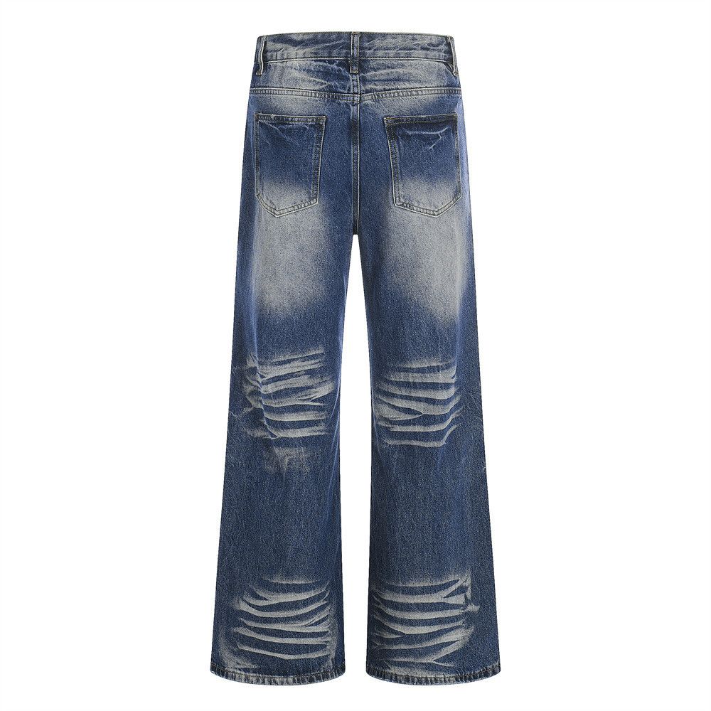 Vintage Retro Washed Hippie-Vibe Loose Distressed Flared Jeans Size US 32 / EU 48 - 2 Thumbnail