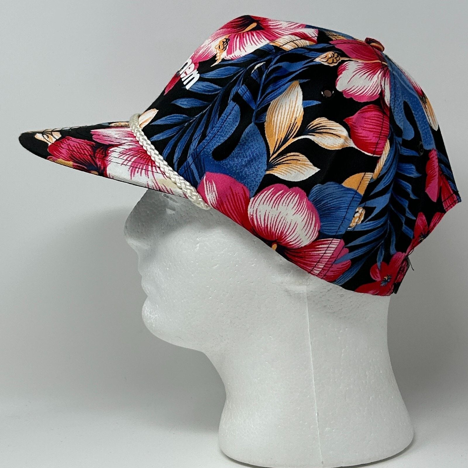 Vintage Vintage 80s Raychem Floral Hat Baseball Cap Hawaiian Black Size ONE SIZE - 8 Thumbnail