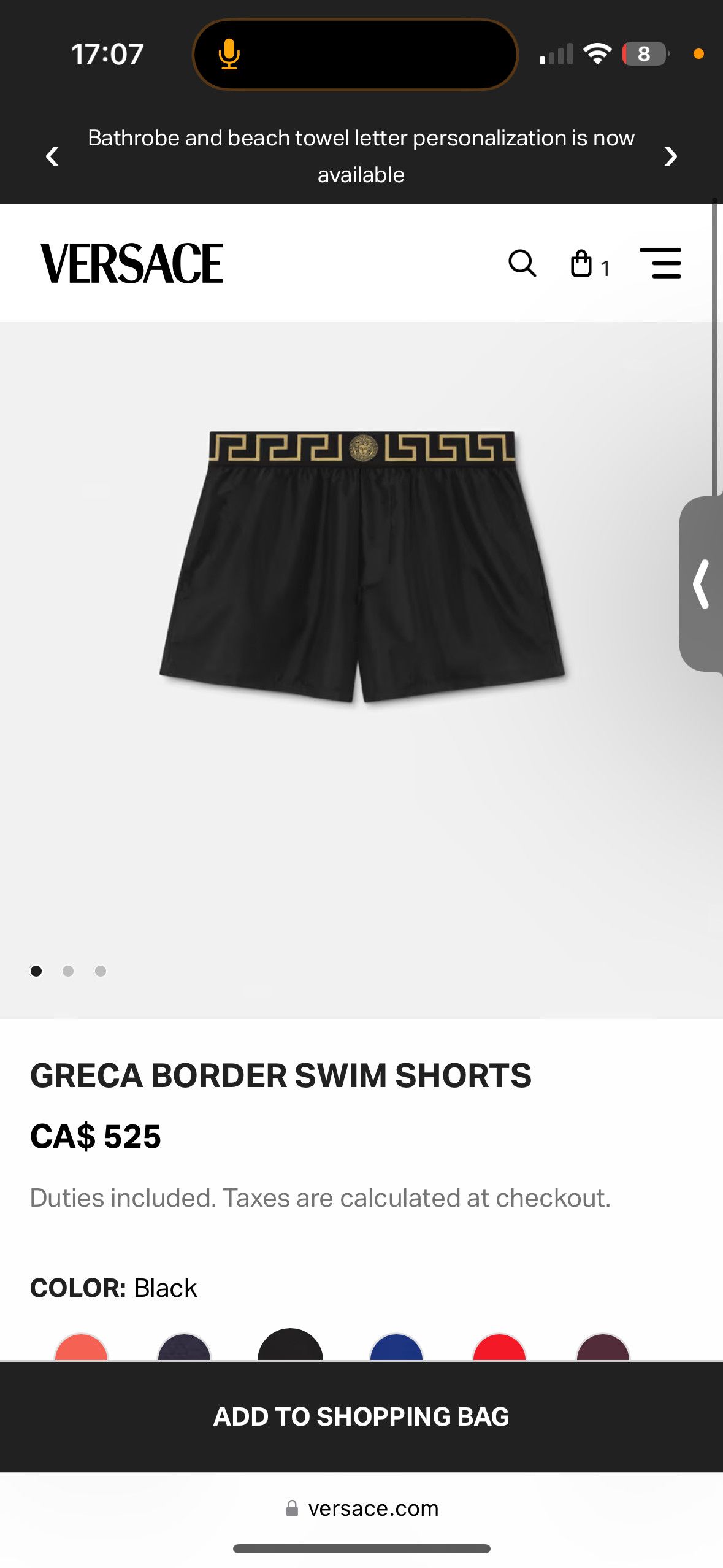 Versace ABU01022-1A11120_AM4_6_A80G__ Size US 38 / EU 54 - 3 Thumbnail