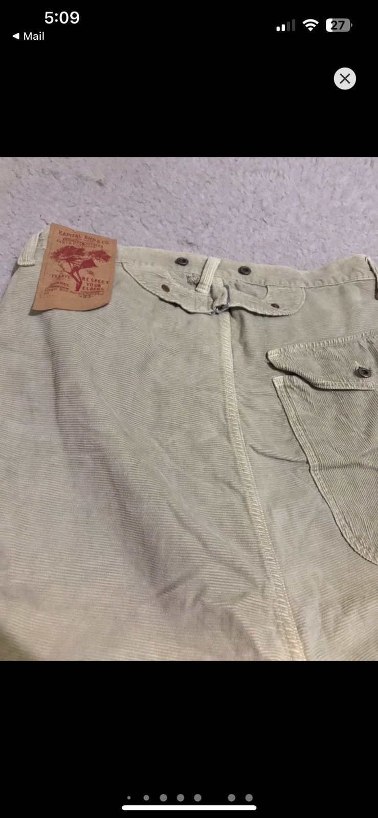 Kapital Kapital Corduroy Pants Cream Size US 33 - 6 Thumbnail
