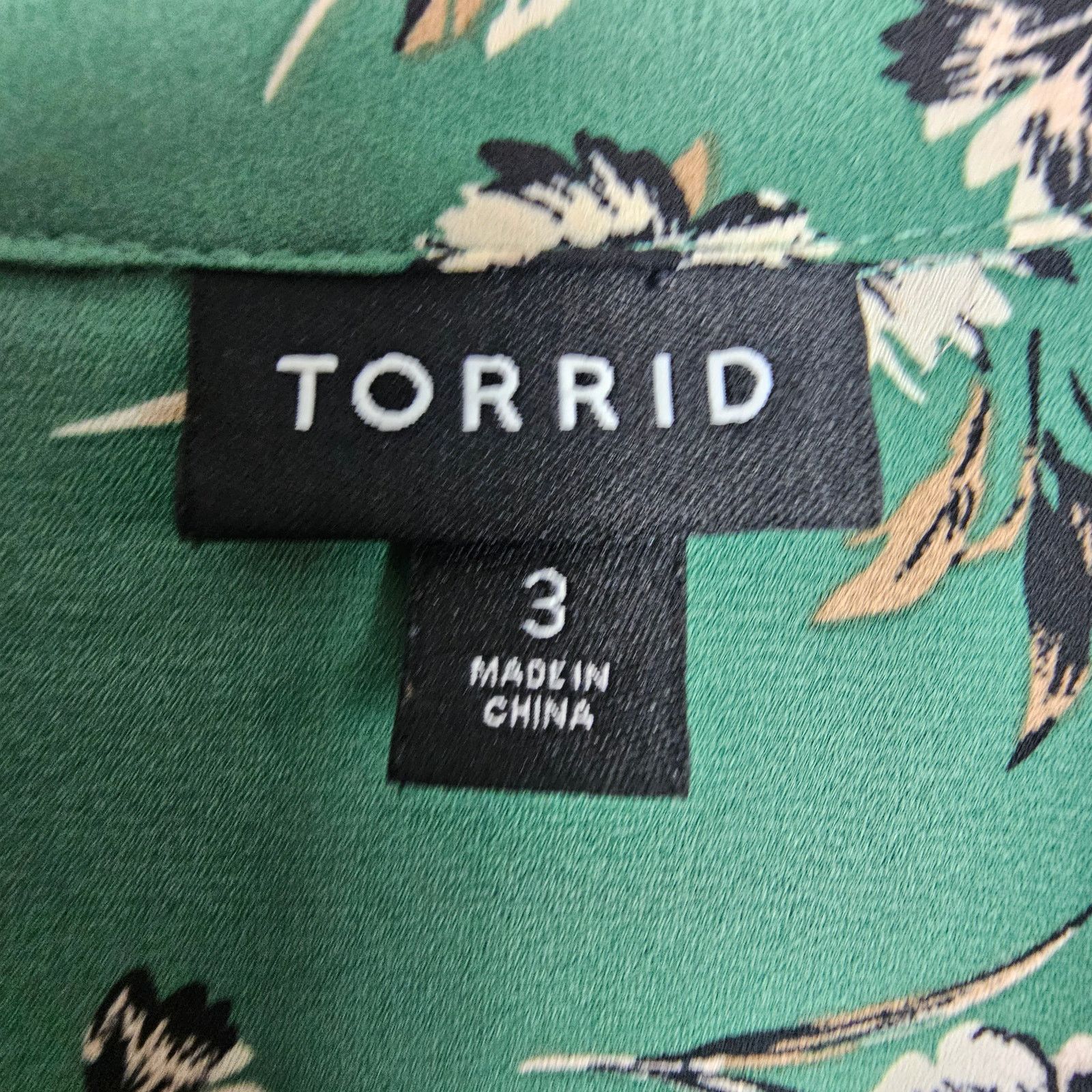 Corridor Torrid Madison Georgette Green Floral Blouse Plus Size 3X Size 3XL / US 20-22 - 8 Thumbnail