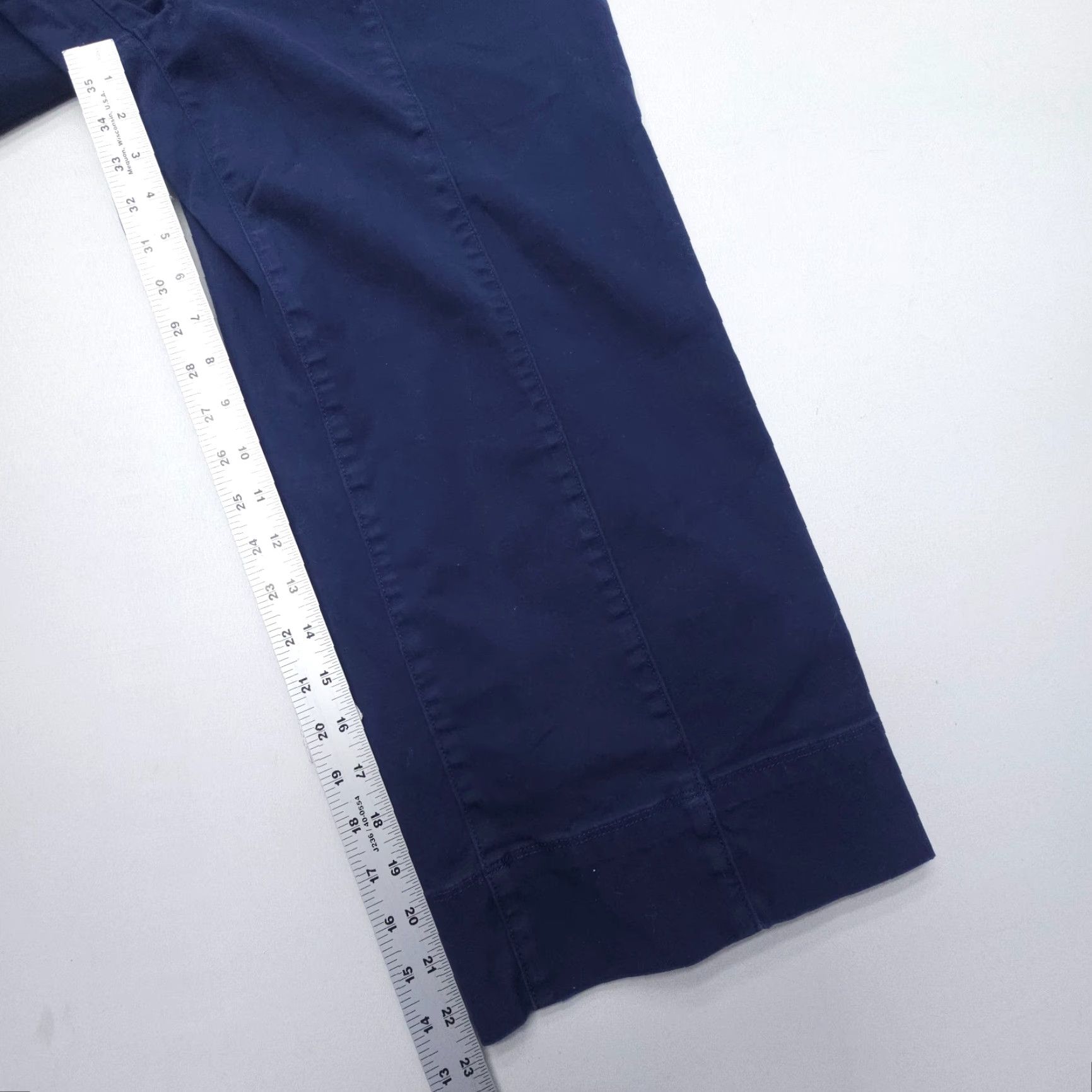 Vintage Duluth PANTs Blue Workday Warrior Chino Wide Leg Crop 29 x 23" - Relaxed, Cotton Blend, Twill, Pockets, Front Flat - Women's Regular Size 29" in Blue Size 29" - 5 Thumbnail