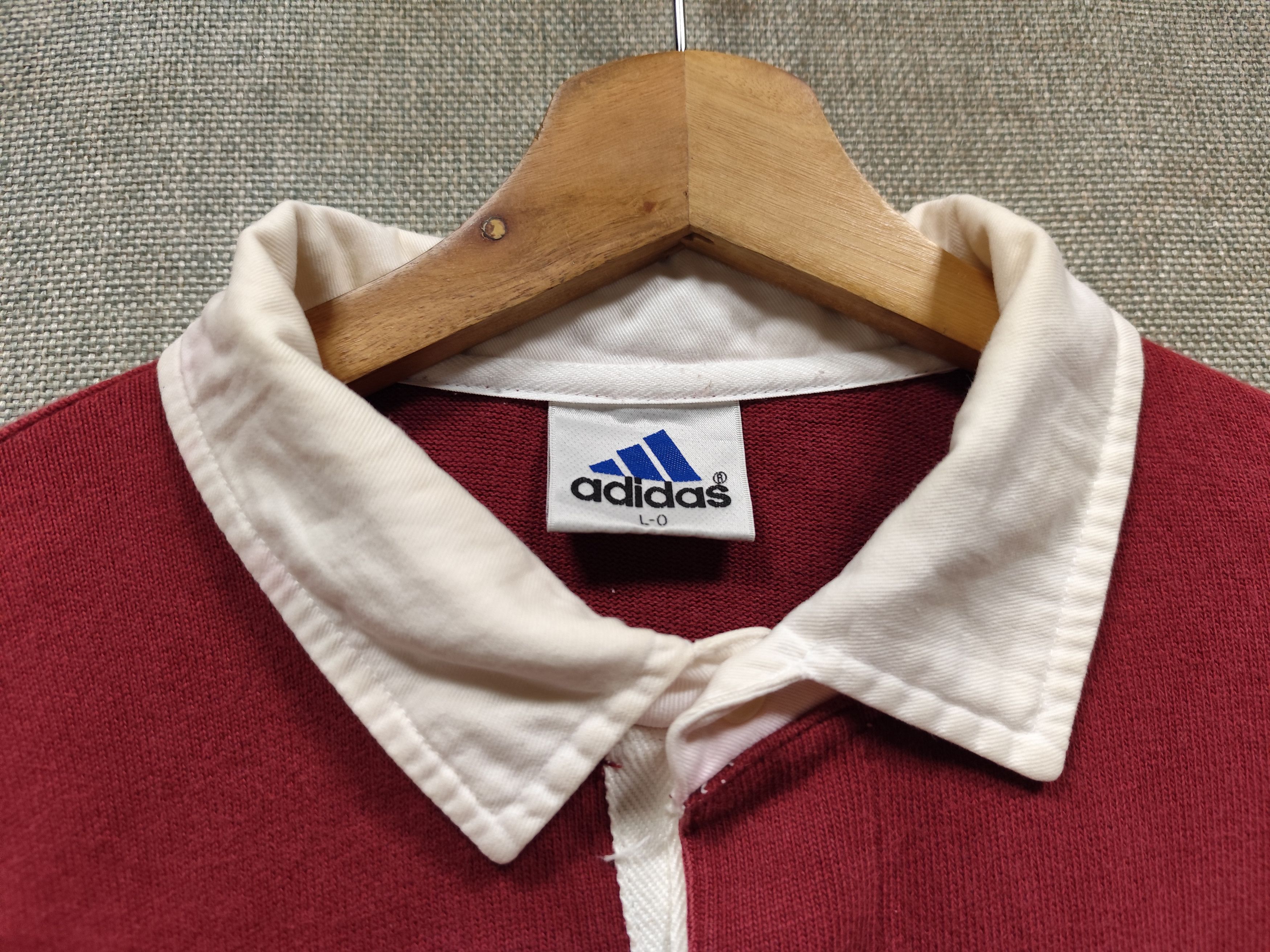 Adidas Vintage 90s rugby shirt adidas equipment logo embroidery Size US L / EU 52-54 / 3 - 4 Thumbnail