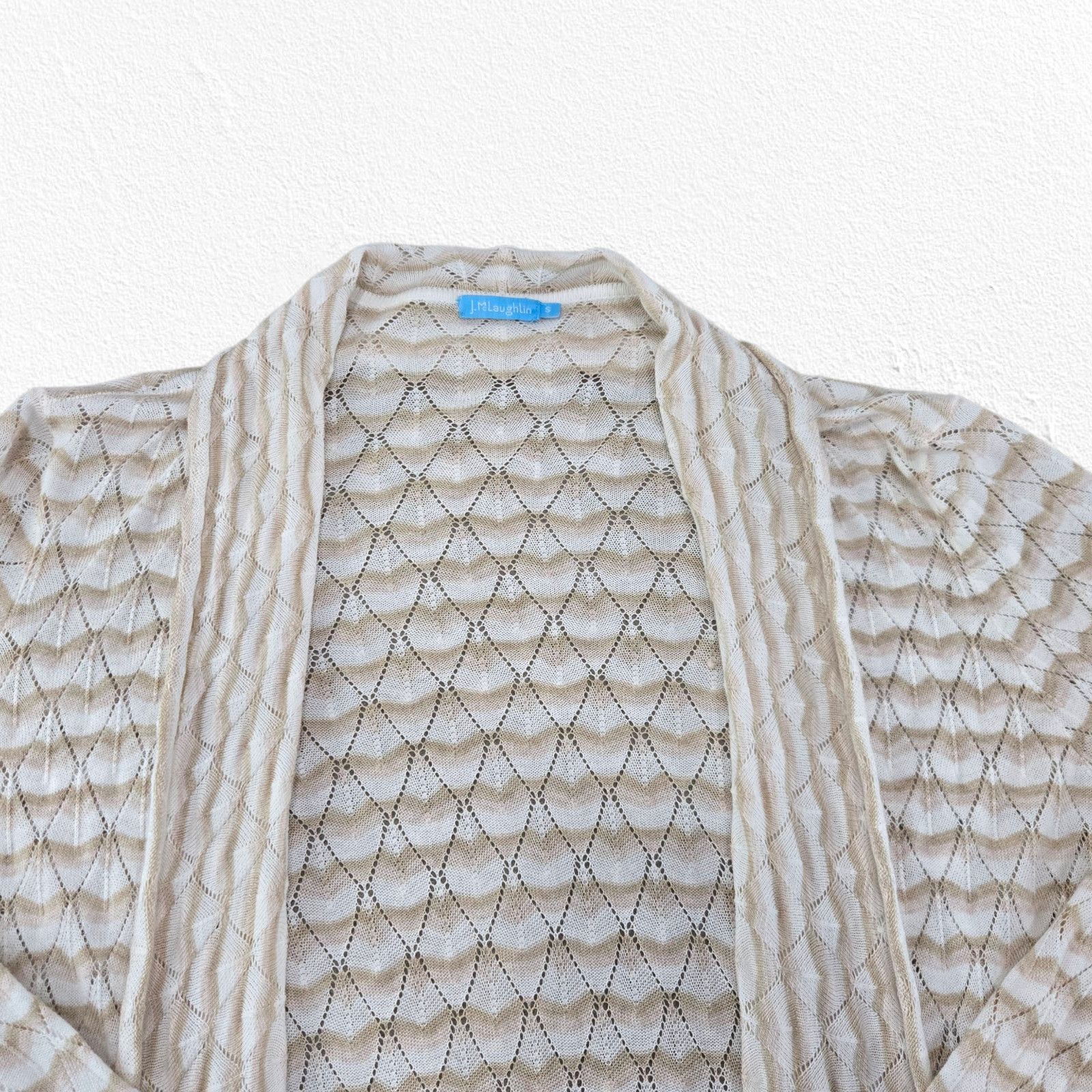 J.McLaughlin J. McLaughlin Beige Open Front Knit Cardigan Size Small Size S / US 4 / IT 40 - 3 Thumbnail