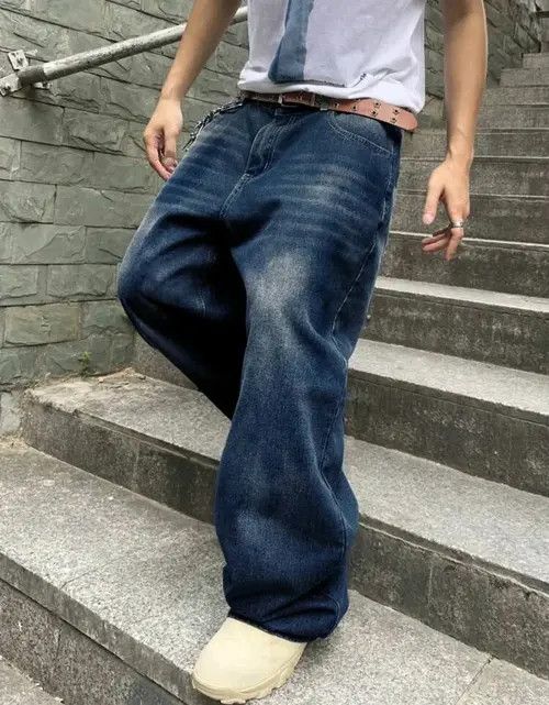 Japanese Brand Honjoh x Fujii Solid Color Simple Style Baggy Jeans Daily sh Size US 35 - 6 Thumbnail