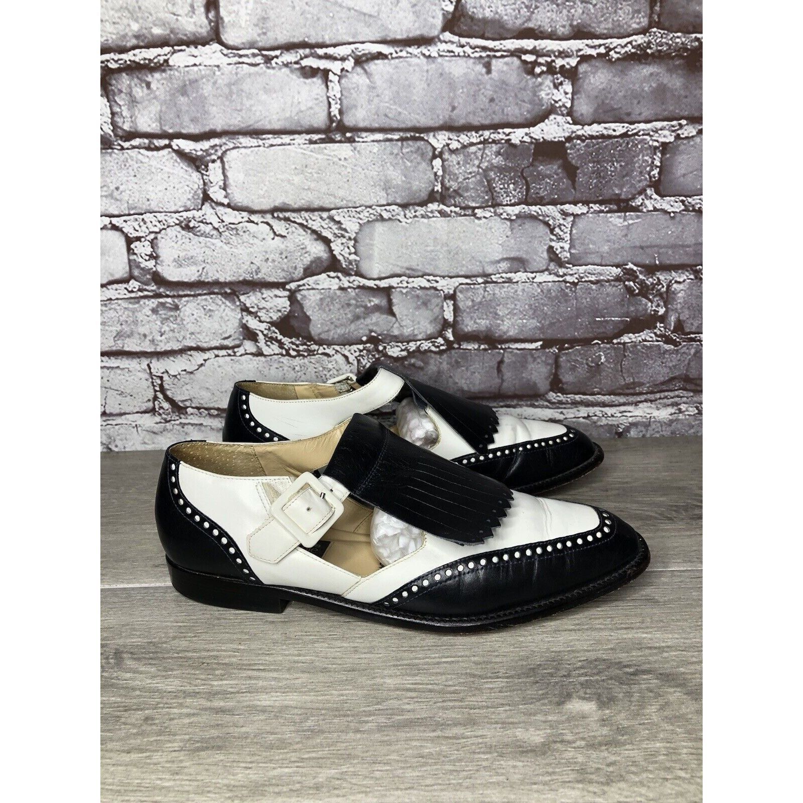 Kenneth Cole Kenneth Cole New York Black White Leather Kiltie Flats Shoes Size US 9 / IT 39 - 15 Thumbnail
