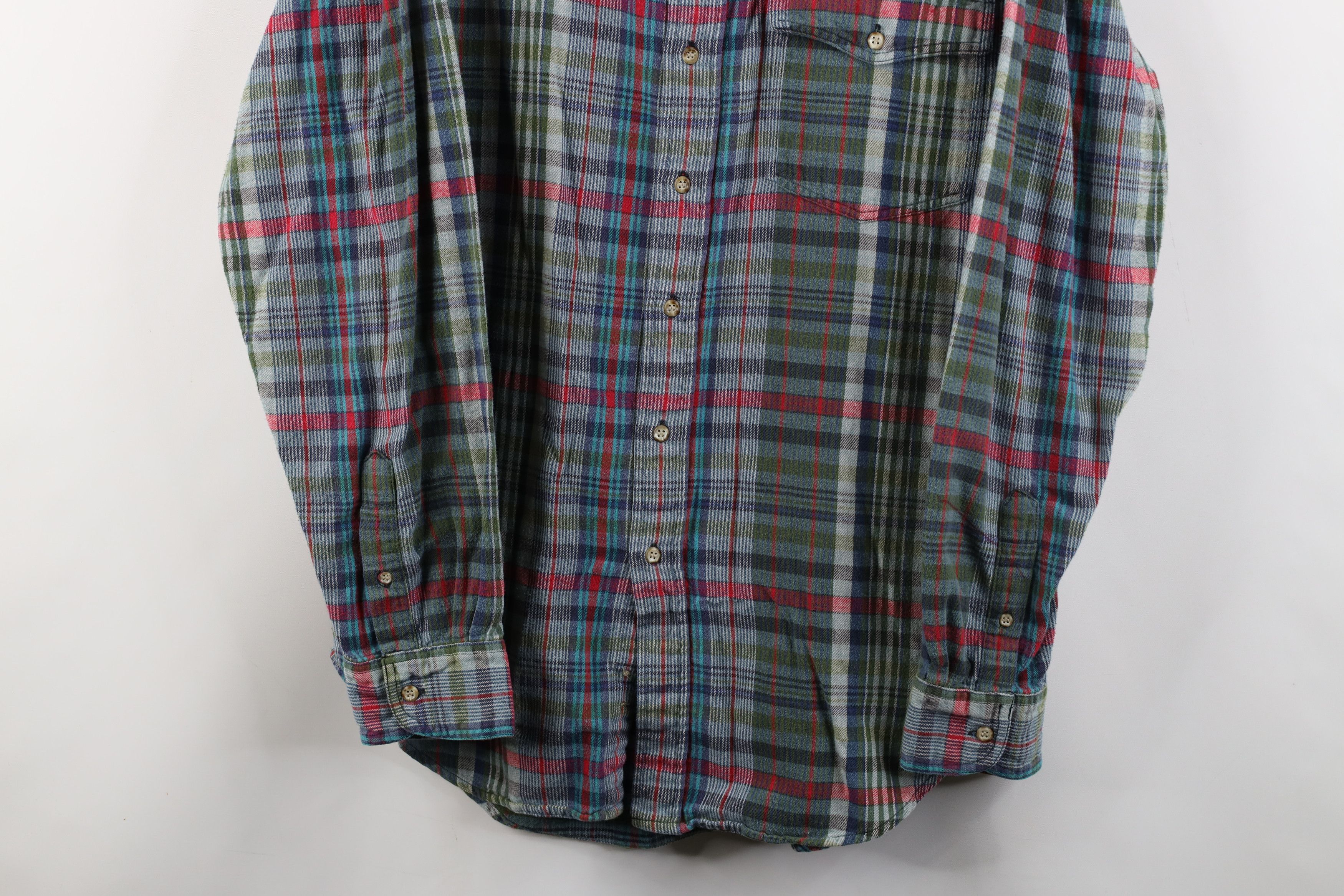 Vintage × Woolrich Woolen Mills Vintage 90s Woolrich Rainbow Plaid Flannel Button Down Shirt Size US L / EU 52-54 / 3 - 3 Thumbnail