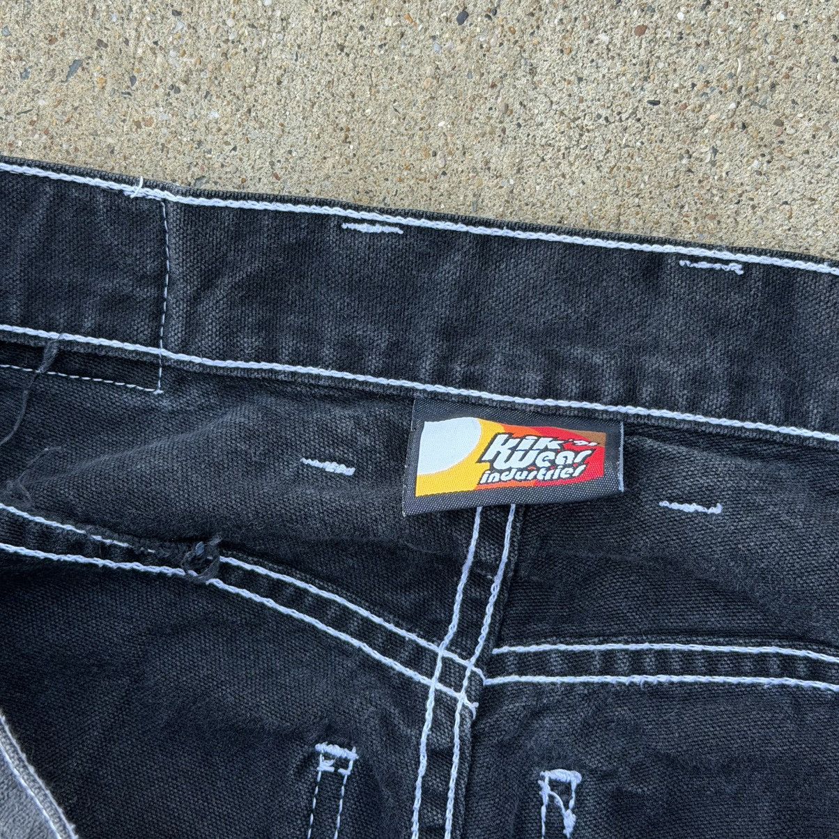JNCO Vintage 90s Kikwear Cargo Denim Black Pants Sz 34 Rave Jnco Size US 30 / EU 46 - 5 Thumbnail