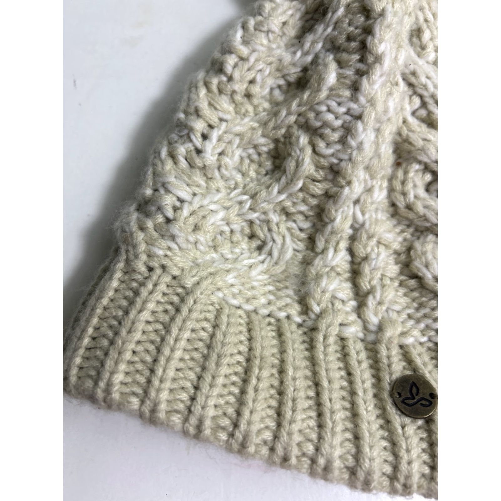Prana prAna Felicity Beanie Beanie One Size Beige Acrylic Knit Pom Pom Women Boys Girls Men Womens Size ONE SIZE - 4 Thumbnail