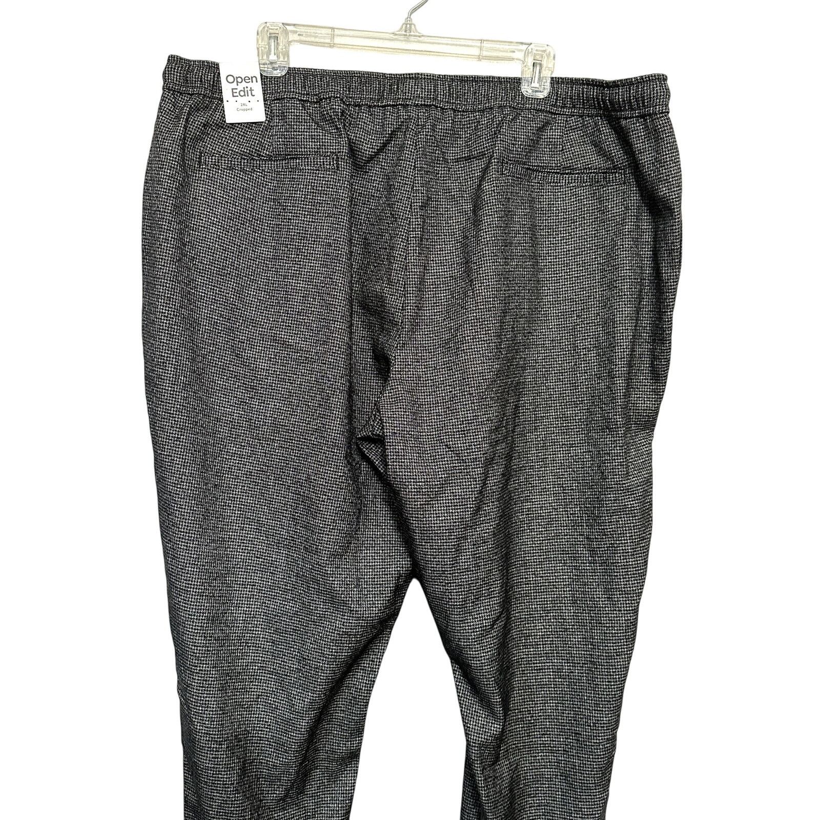 Other Open Edit Houndstooth Crop Pants Black Gray Men's 2XL NWT Size US 42 / EU 58 - 6 Thumbnail