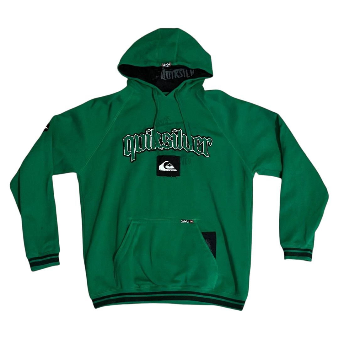Quiksilver VINTAGE Quiksilver Kelly Green Hoodie y2k Size US L / EU 52-54 / 3 - 1 Thumbnail