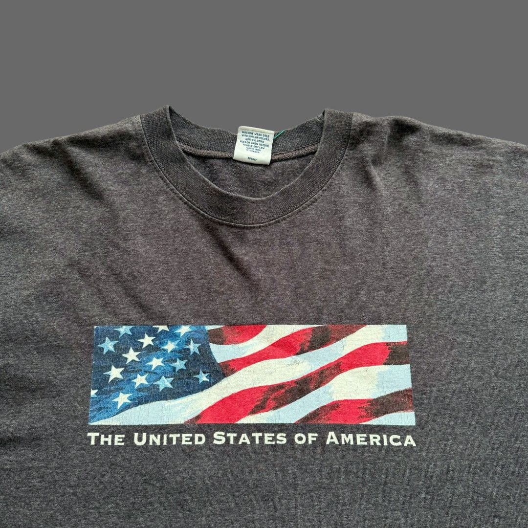 Old Navy Old Navy Y2K USA Box Logo Gray Long Sleeve Tee XL GUC Size US XL / EU 56 / 4 - 3 Thumbnail