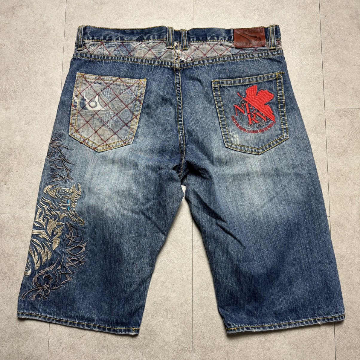 Anime × Japanese Brand EVANGELION x NISHIKI 00s Embroidered wide cut denim Size US 38 / EU 54 - 2 Thumbnail
