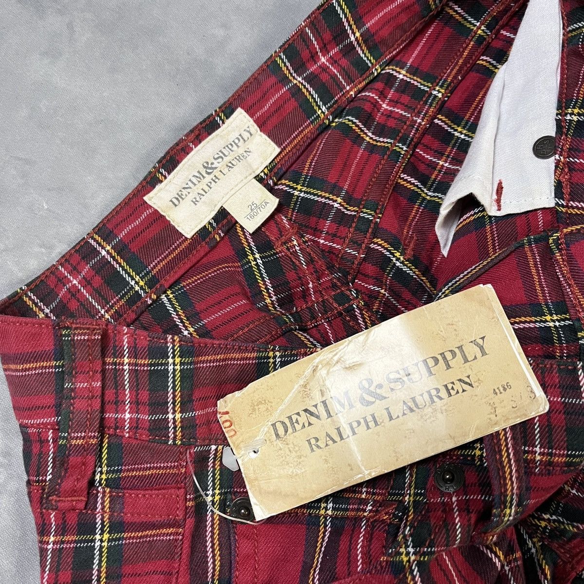 Denim & Supply Ralph Lauren Denim & Supply Ralph Lauren Red Tartan Slim Fit Punk Pants Size US 26 / EU 42 - 3 Thumbnail