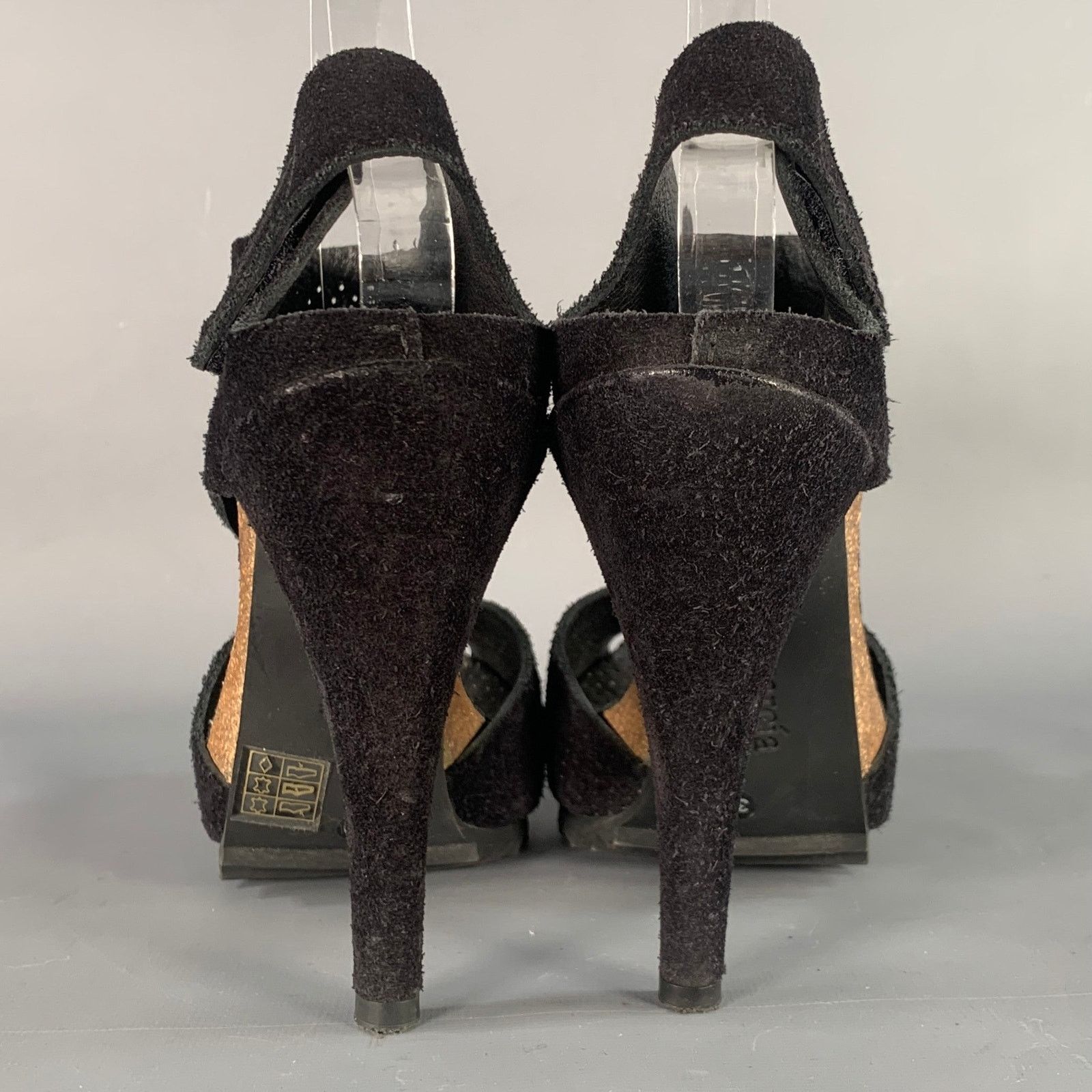Pedro Garcia PEDRO GARCIA Size 9 Black Perforated Suede Platform Sandals Size US 9 / IT 39 - 3 Thumbnail