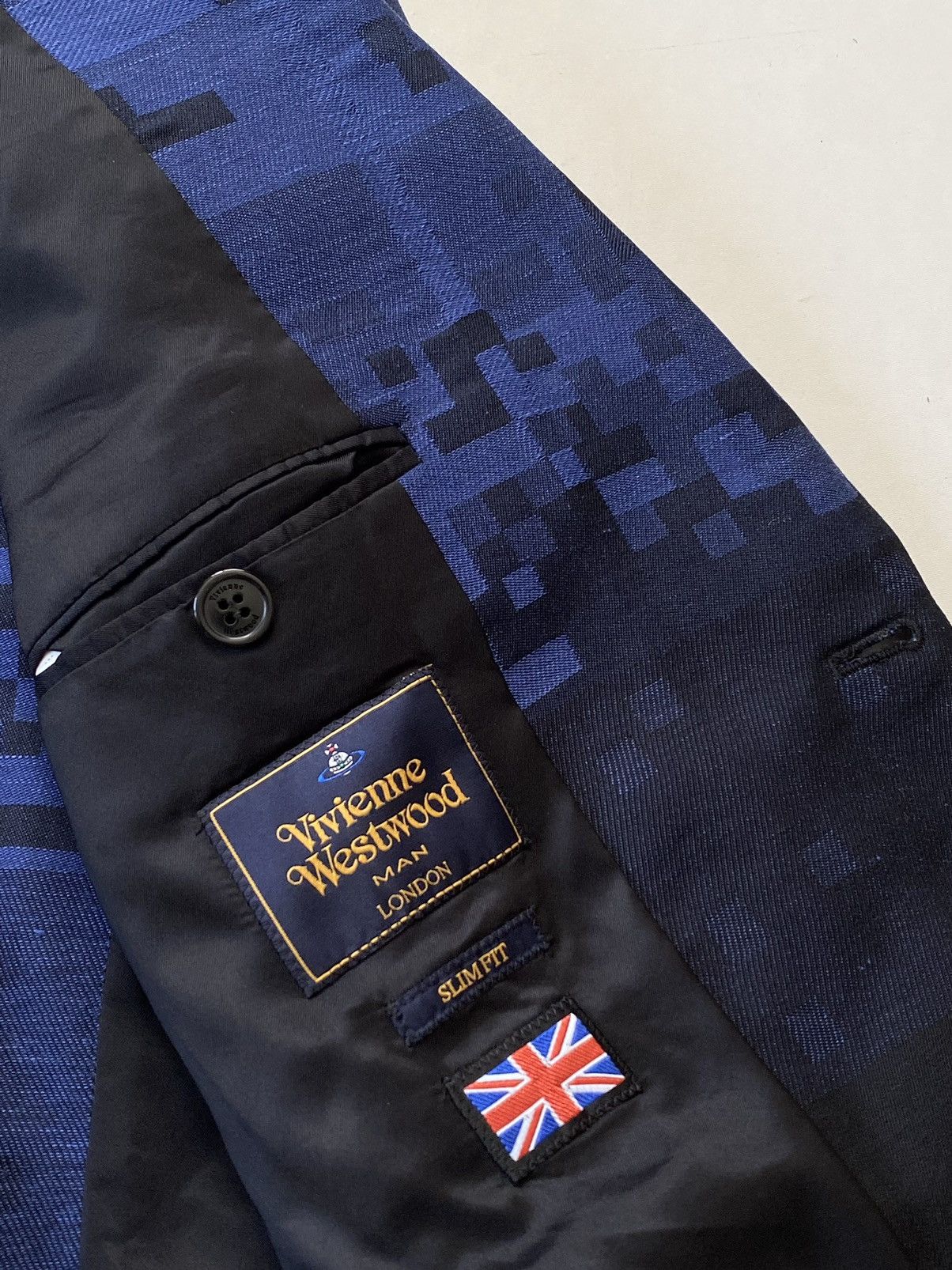 Vivienne Westwood 🔥SS2015 Vivienne Westwood Man “Pixelated” Blazer Jacket Navy Size US L / EU 52-54 / 3 - 10 Thumbnail