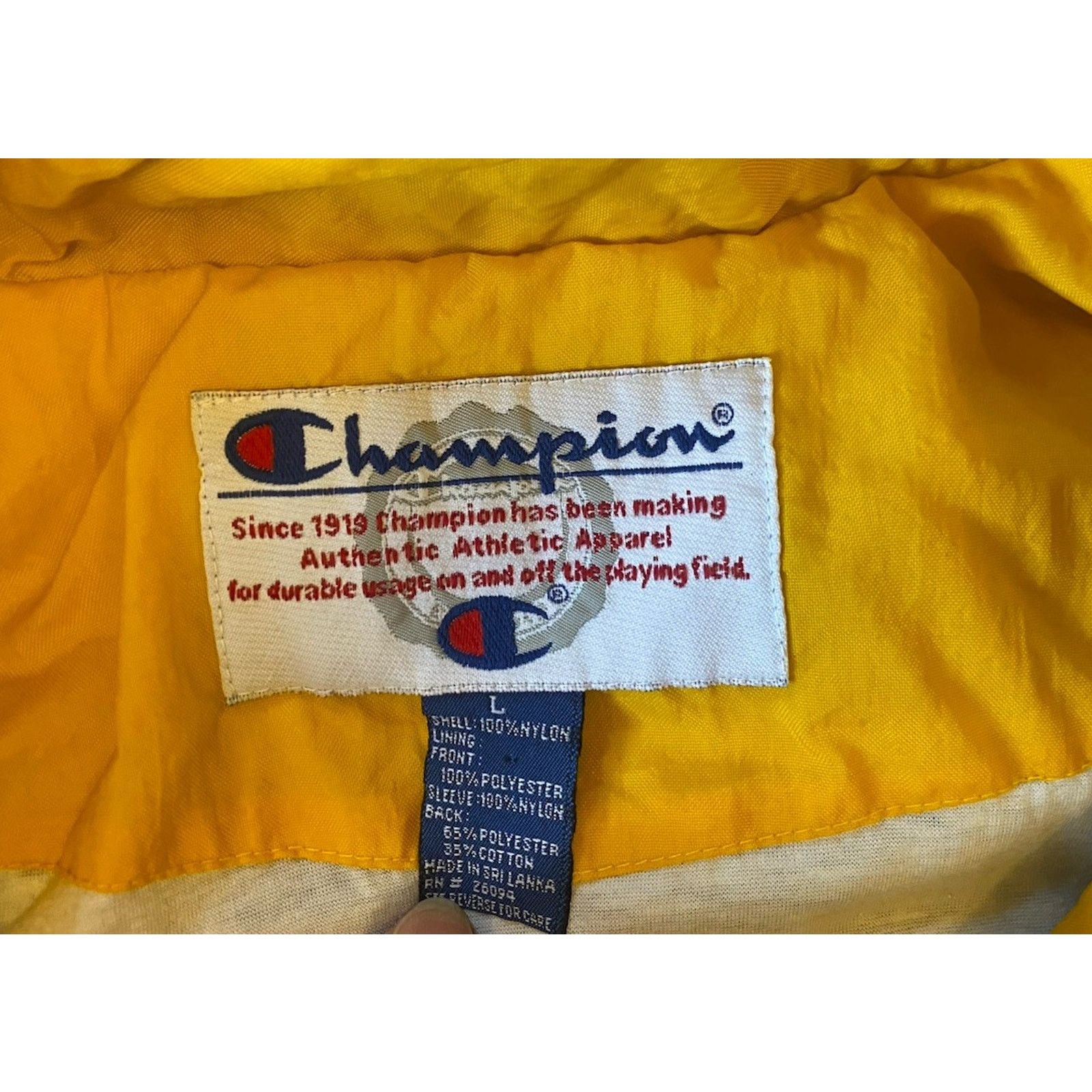 Champion VTG Champion Jacket Adult L Blue Pockets Spell Logo Vented Size US L / EU 52-54 / 3 - 2 Thumbnail