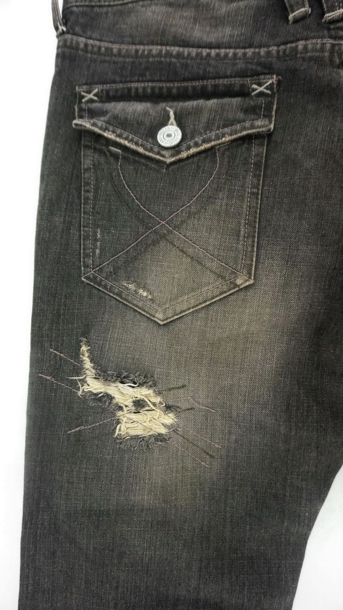 Japanese Brand 🔥EDGE RUPERT Vintage Black Distressed Jeans Size US 33 - 6 Thumbnail