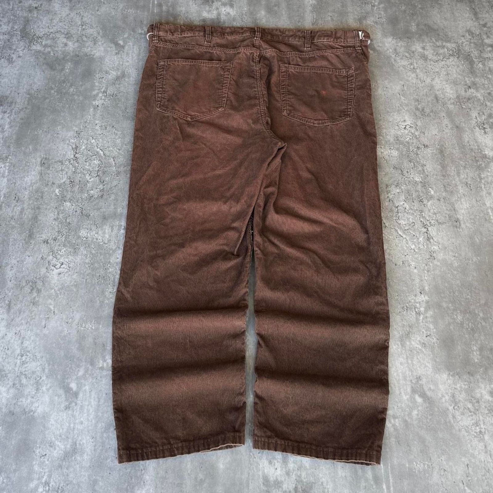 JNCO × Lands' End × Vintage Vintage Y2K Baggy Brown Corduroy Essential Dress Pants Size US 42 / EU 58 - 2 Thumbnail