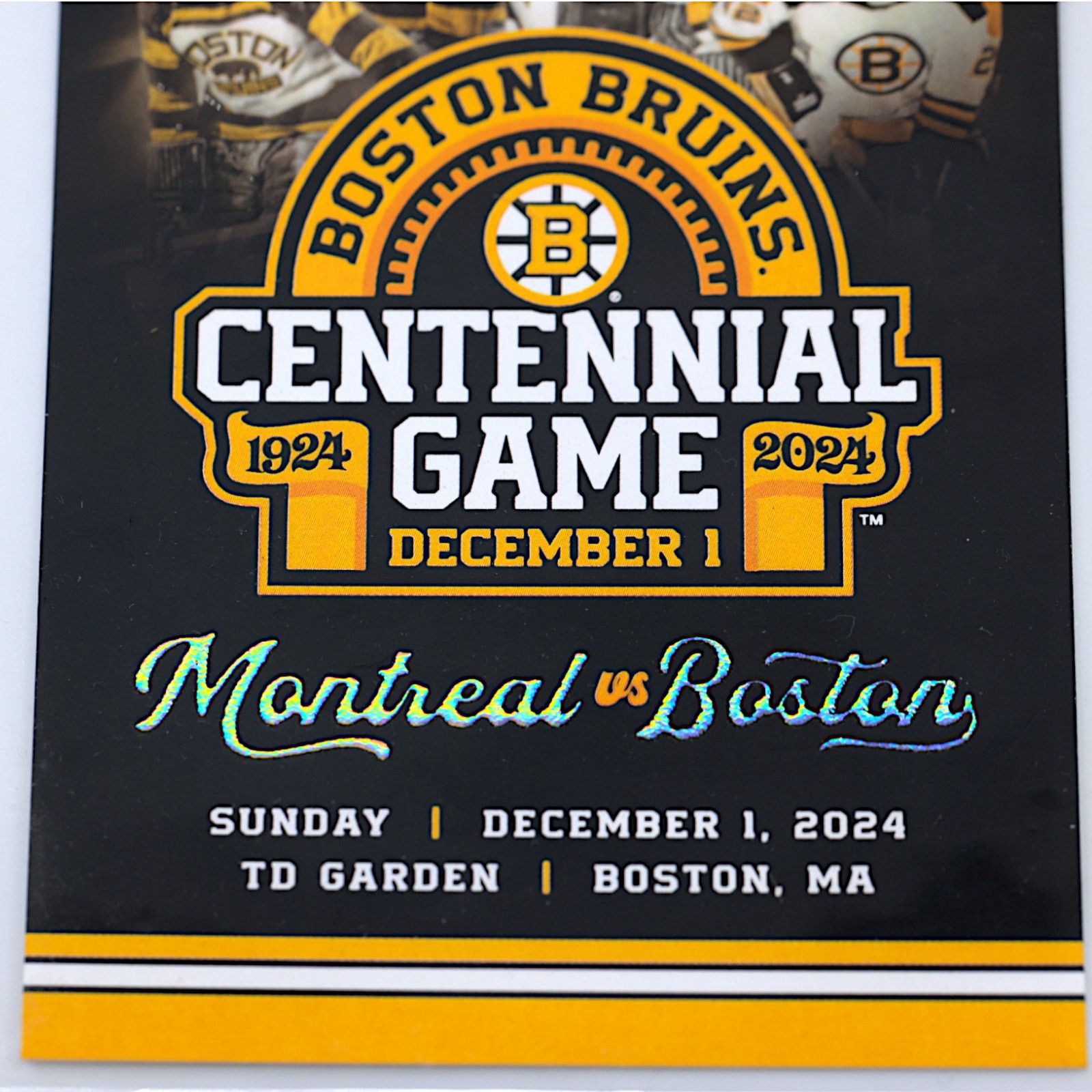 NHL Boston Bruins v Montreal Canadiens Centennial Commem. Ticket Size ONE SIZE - 10 Thumbnail