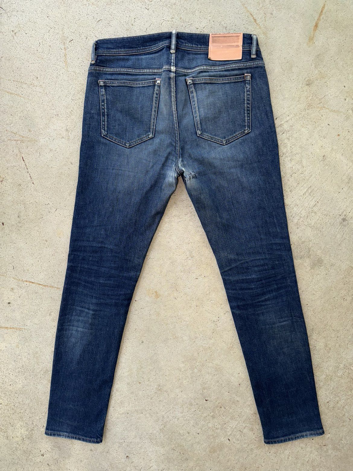 Acne Studios North Dark Blue Leather Patch Denim Jeans Size US 32 / EU 48 - 1 Thumbnail