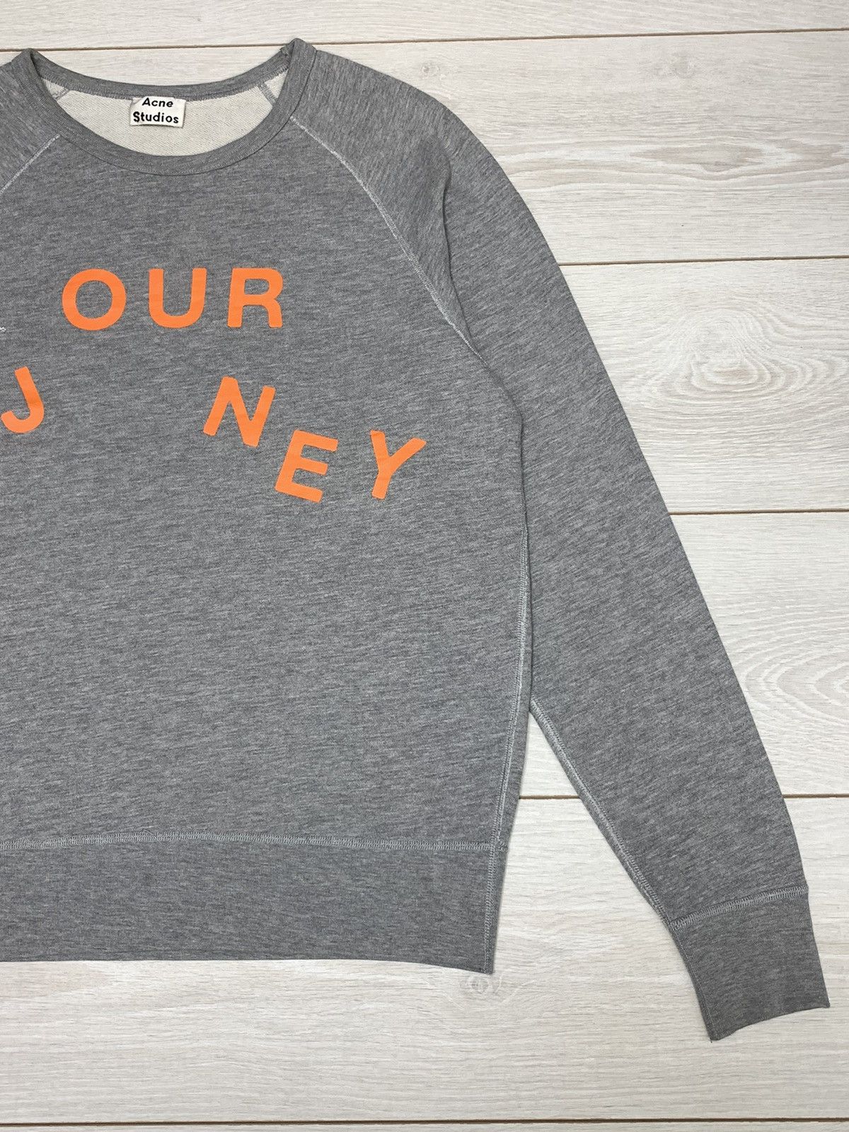 Acne Studios Acne Studios "Our Journey" Grey Raglan Sweatshirt Size US M / EU 48-50 / 2 - 3 Thumbnail