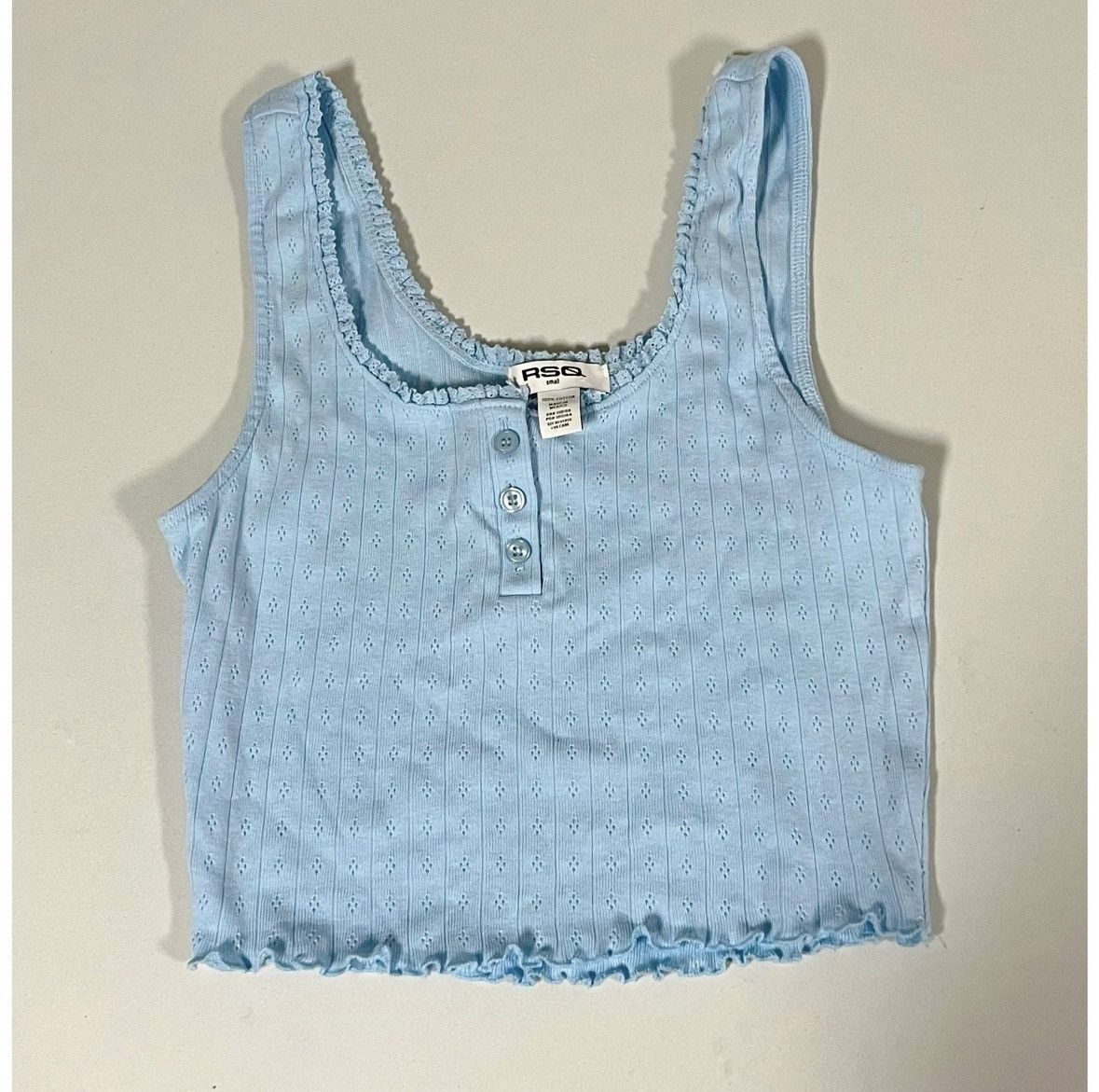 Rsq RSQ Blue Pastel Tank Crop Top Shirt Cami Camisole Size S 🩵 Size S / US 4 / IT 40 - 1 Thumbnail