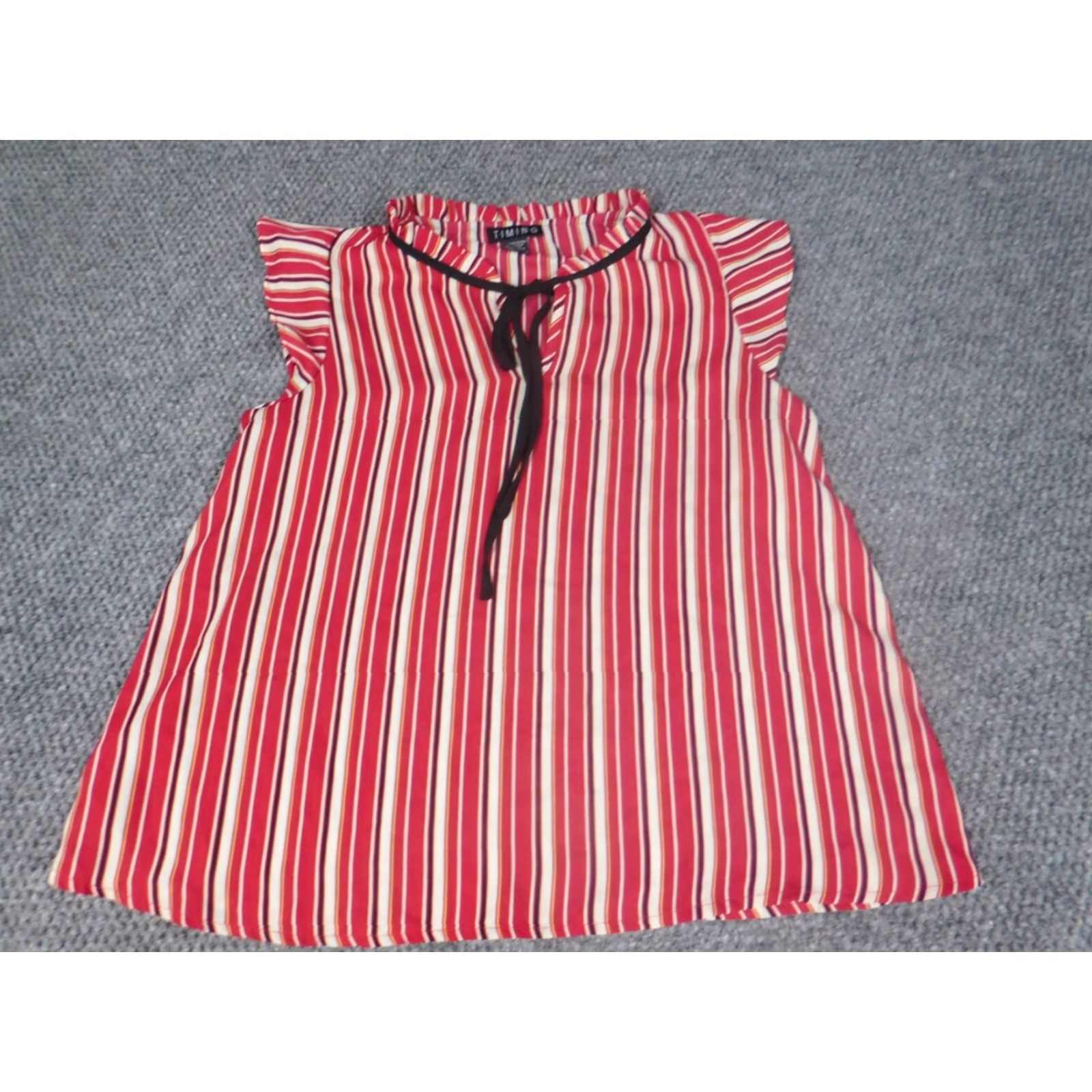 Vintage **Timing Red Medium Collared Pullover Blouse** User: Timing Red Medium Collared Pullover Blouse Size M / US 6-8 / IT 42-44 - 3 Thumbnail