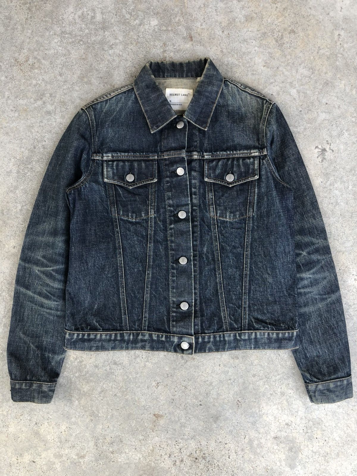 Helmut Lang HELMUT LANG LEATHER SLEEVE DENIM JACKET SS 03 | Grailed