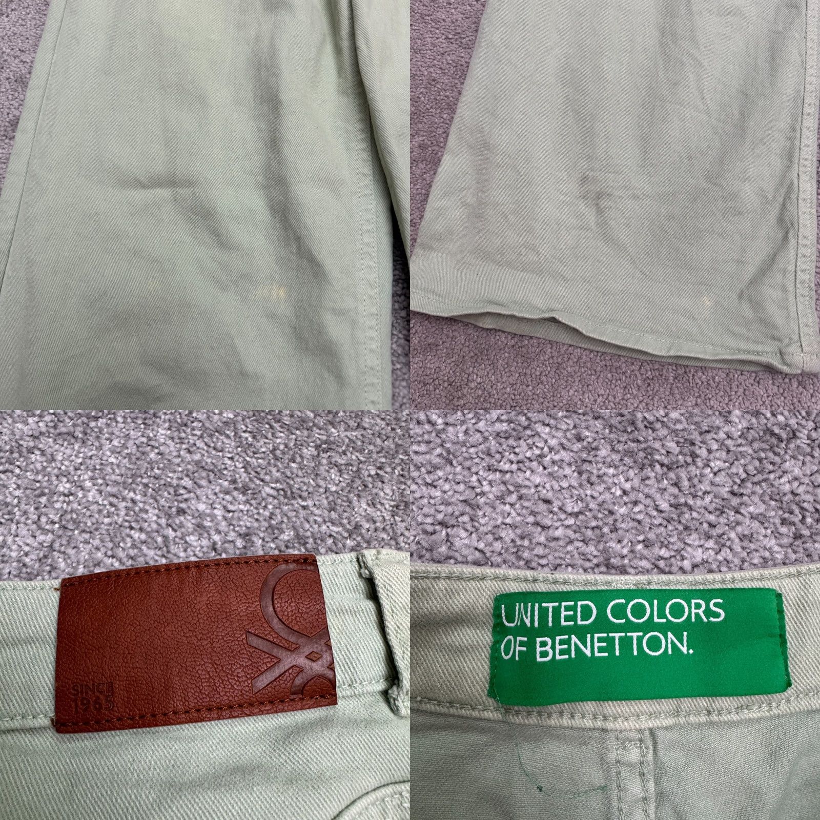United Colors Of Benetton United Colors of Benetton Jeans Womens 6 Green Wide Leg High Rise Cotton Denim Size 28" / US 6 / IT 42 - 8 Thumbnail
