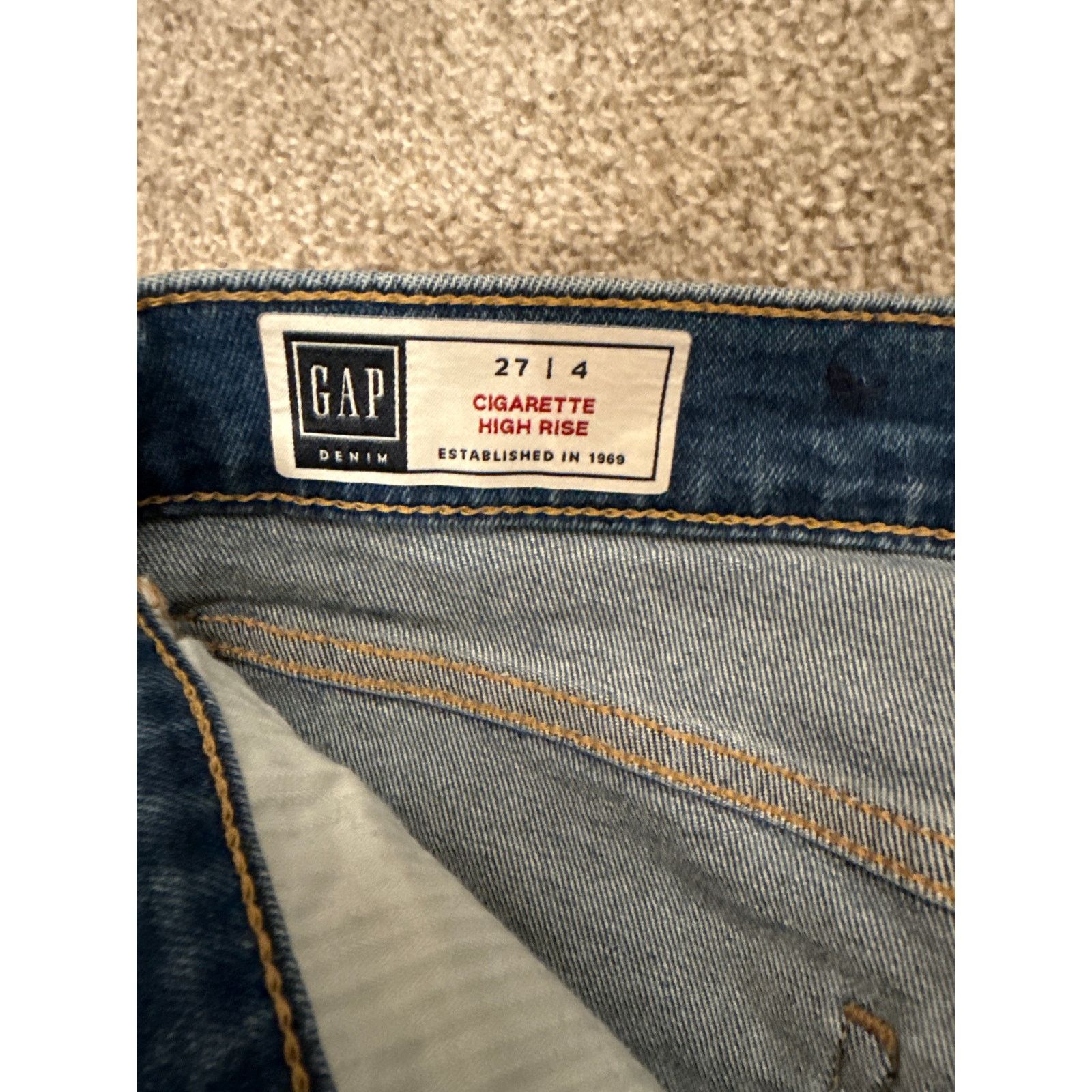 Gap GAP Cigarette High Rise Raw Hem Straight Leg Jeans, 4 (27) Size 27" / US 4 / IT 40 - 5 Thumbnail