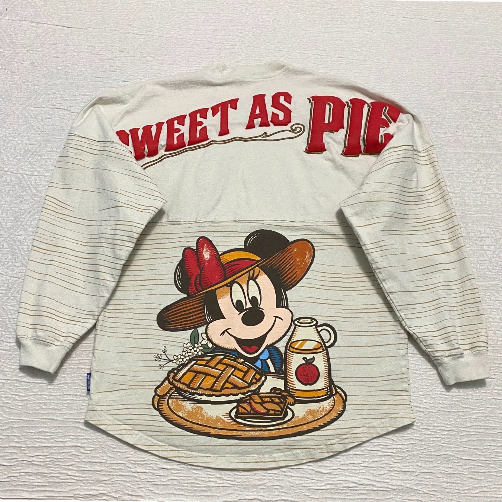 Disney Disney Spirit Jersey Mickey Minnie 2021 Apple Orchard Sweet As Pie Striped Long Sleeve Crew Neck 100% Cotton White Men XS S? Size US S / EU 44-46 / 1 - 2 Thumbnail