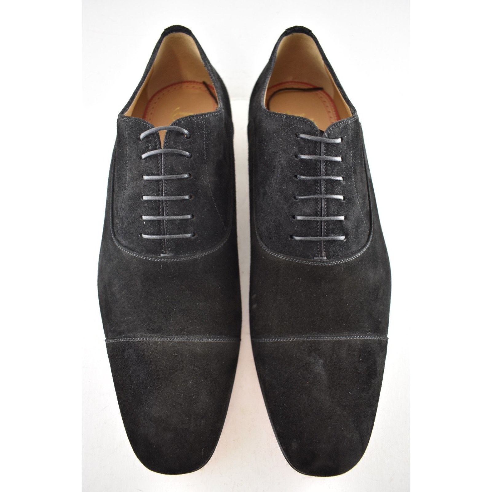 Christian Louboutin Mens Greggo Flat Black Suede Oxford Dress Loafer 44.5 11.5 Size US 11.5 / EU 44-45 - 6 Thumbnail