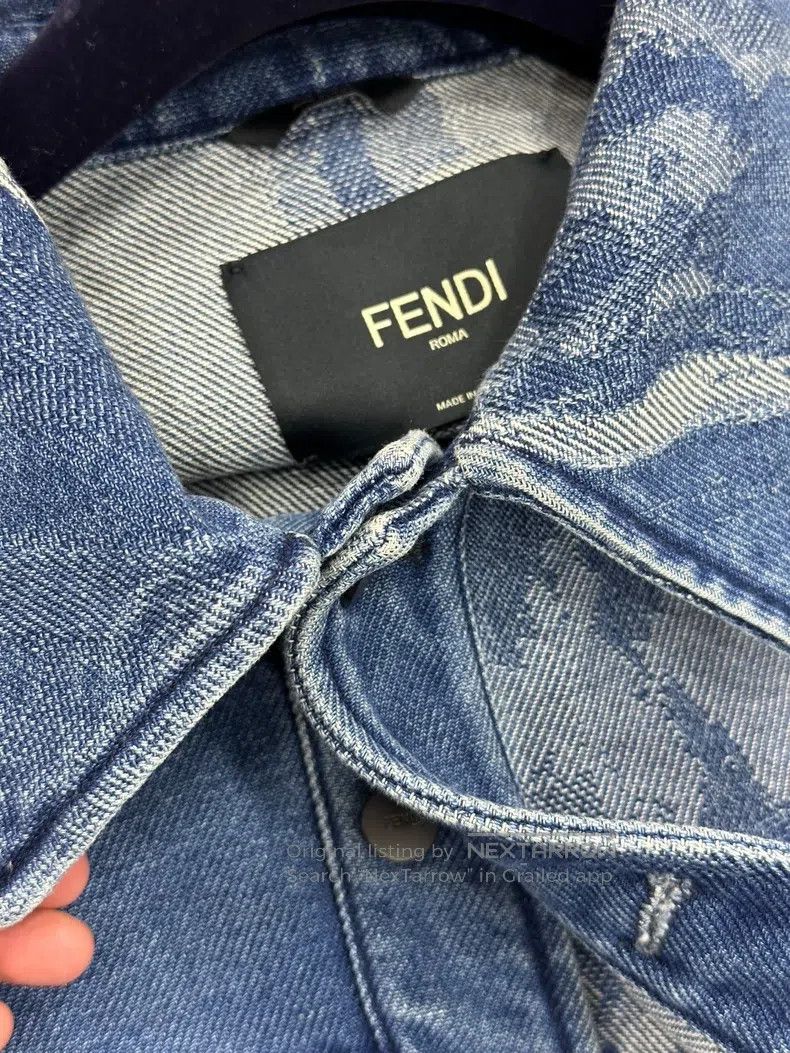 Fendi Fendi Bleached Denim Jacket - Blue Size US M / EU 48-50 / 2 - 8 Thumbnail