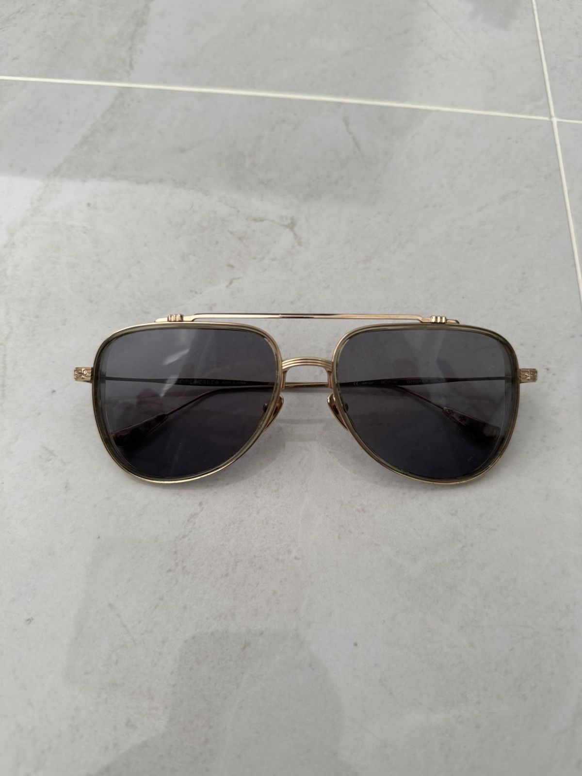 Chrome Hearts Chrome Hearts „Whisker Biscuit“ Gold Aviator Glasses Size ONE SIZE - 14 Thumbnail