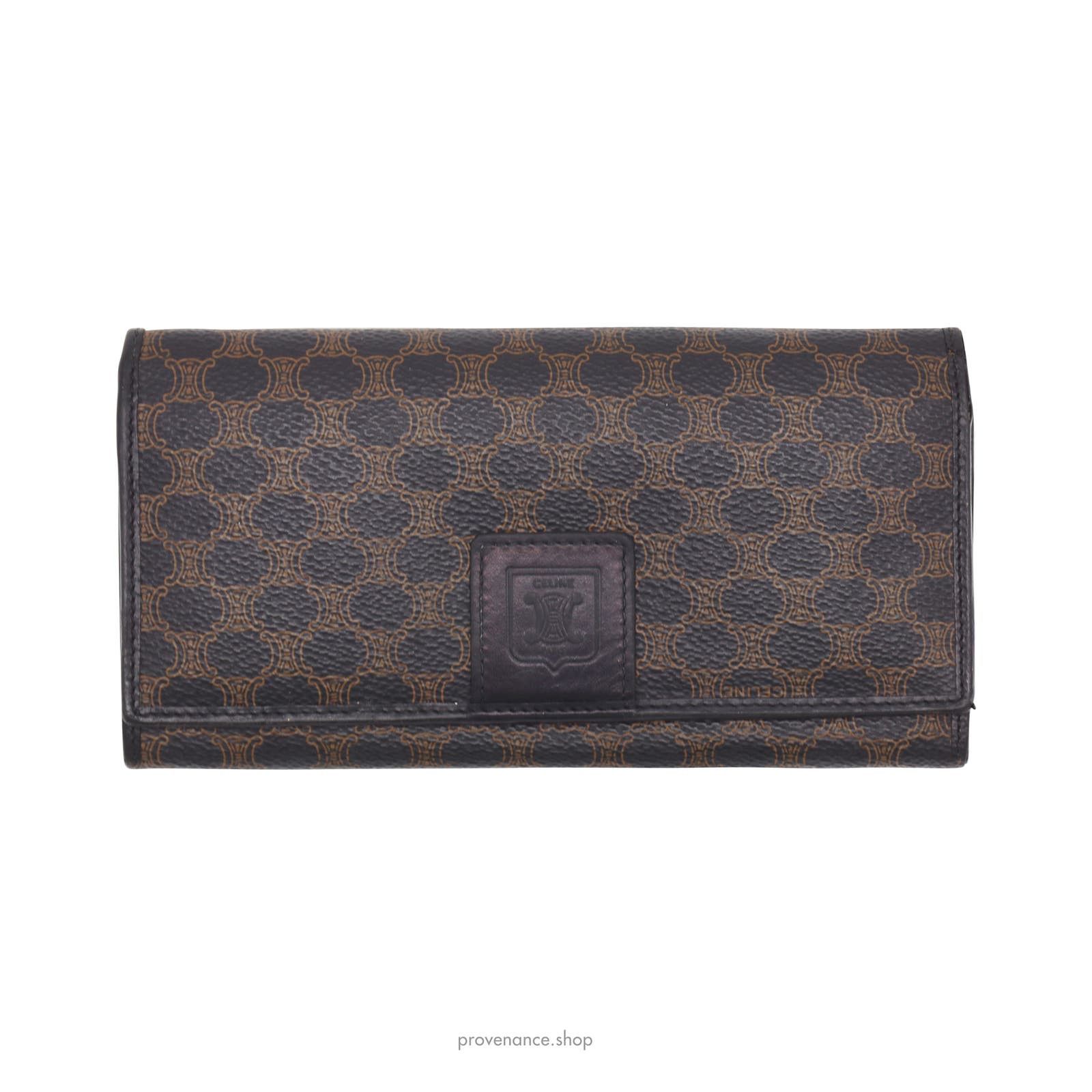image of Celine Triomphe Long Wallet - Black, Women's