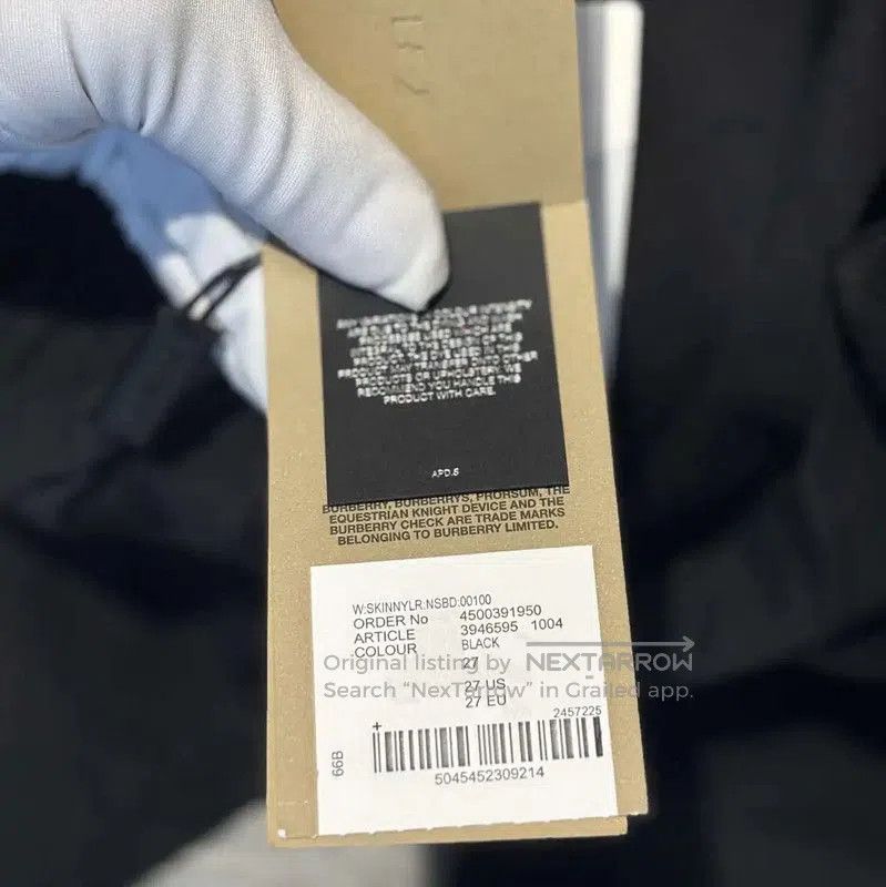 Burberry Burberry Black Cotton Casual Pants for Women. Size 23" - 7 Thumbnail