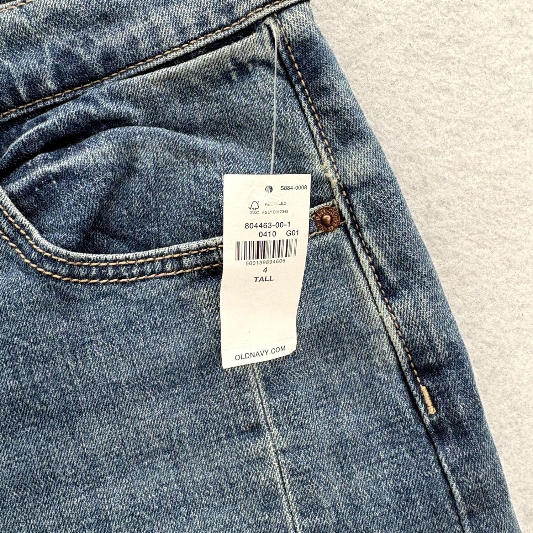 Old Navy Old Navy Womens 4 Tall Blue Relaxed Stretch Barrel Leg Jeans High Rise Denim NWT Size 27" / US 4 / IT 40 - 3 Thumbnail