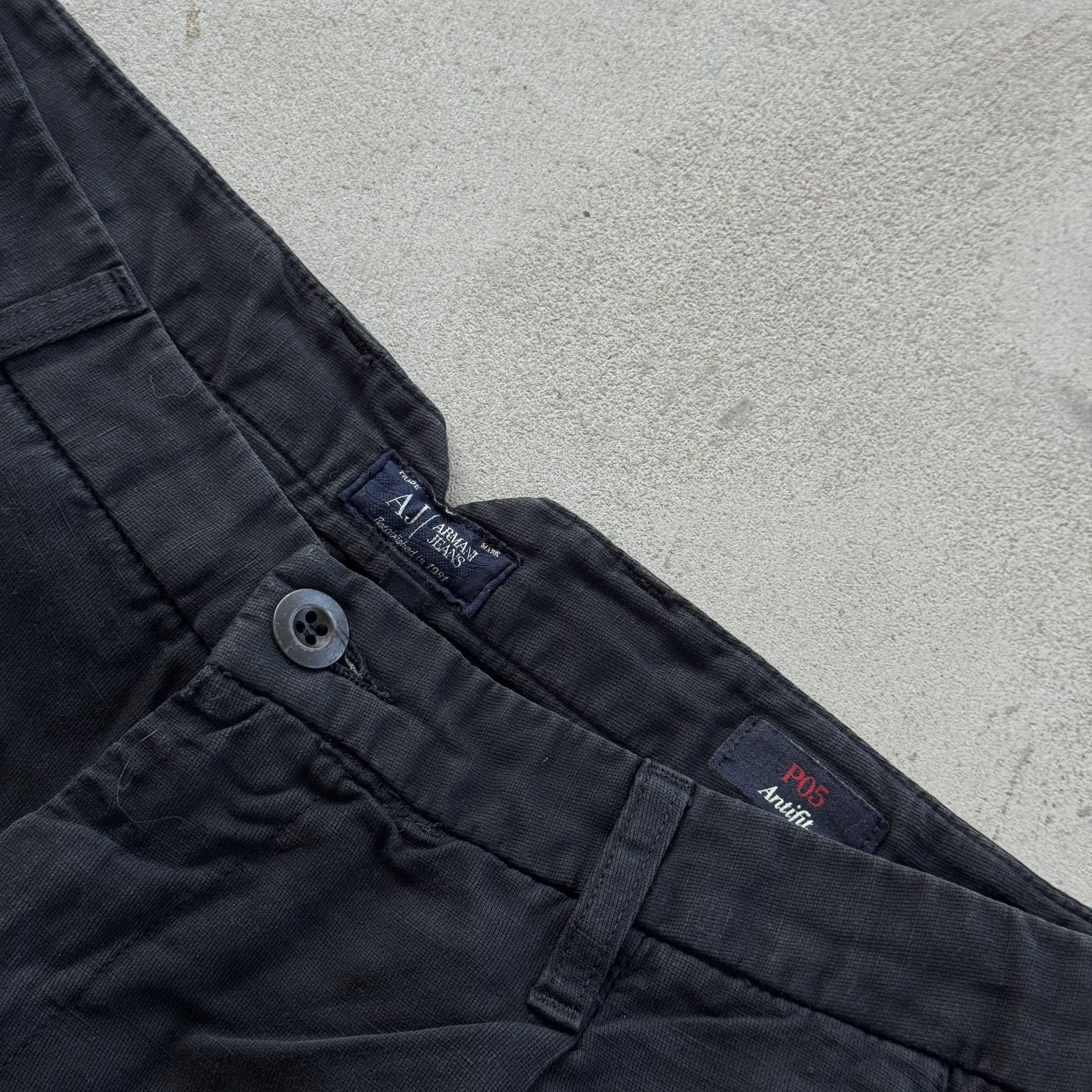 Emporio Armani Armani Jeans Linen P05 Antifit Black Pants Trousers Size US 32 / EU 48 - 5 Thumbnail