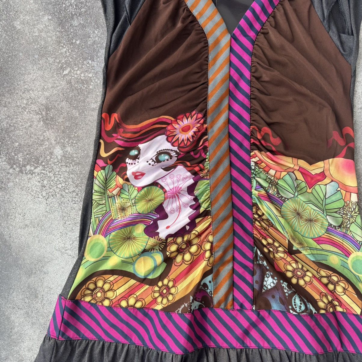 Custo Barcelona Custo Barcelona Y2K Vintage Crazy Girl Printed Dress Size S / US 4 / IT 40 - 4 Thumbnail