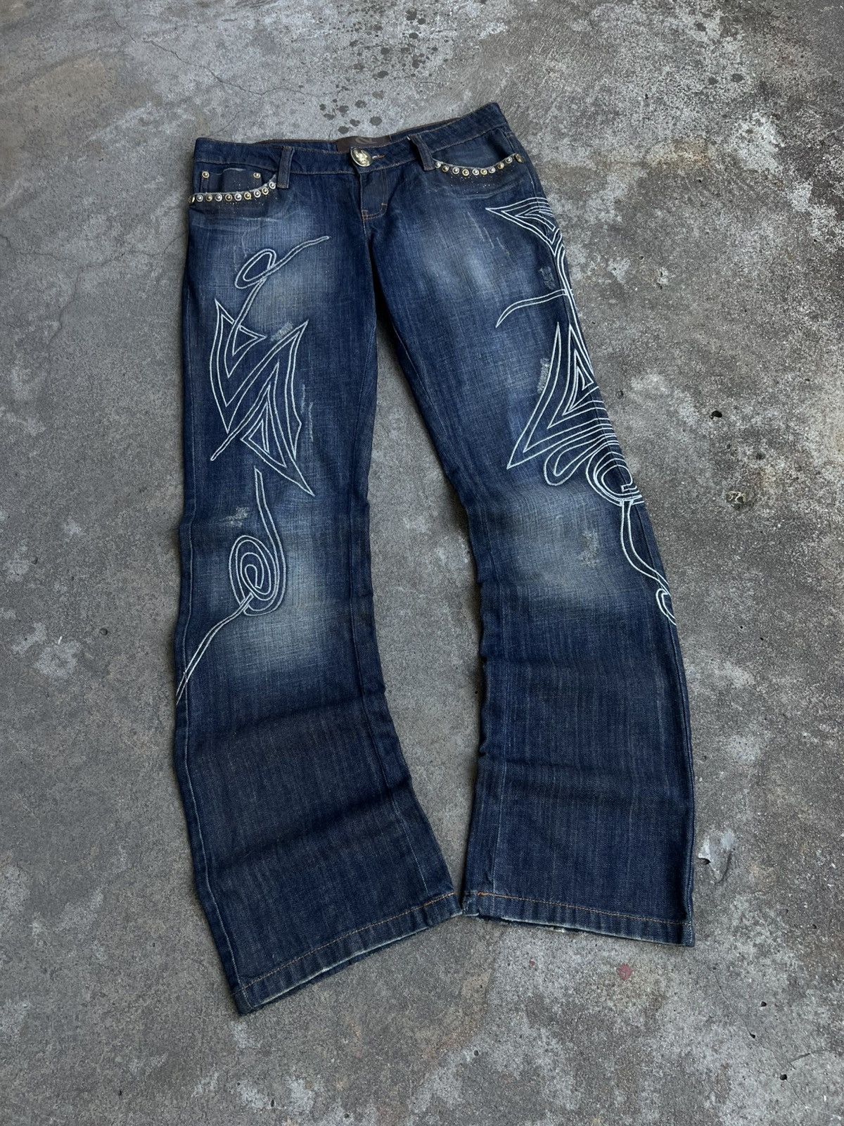 Dolce & Gabbana Crazy Dolce Gabbana Jeans Glamour Glitter Tribal y2k Big LGB Size US 34 / EU 50 - 2 Thumbnail