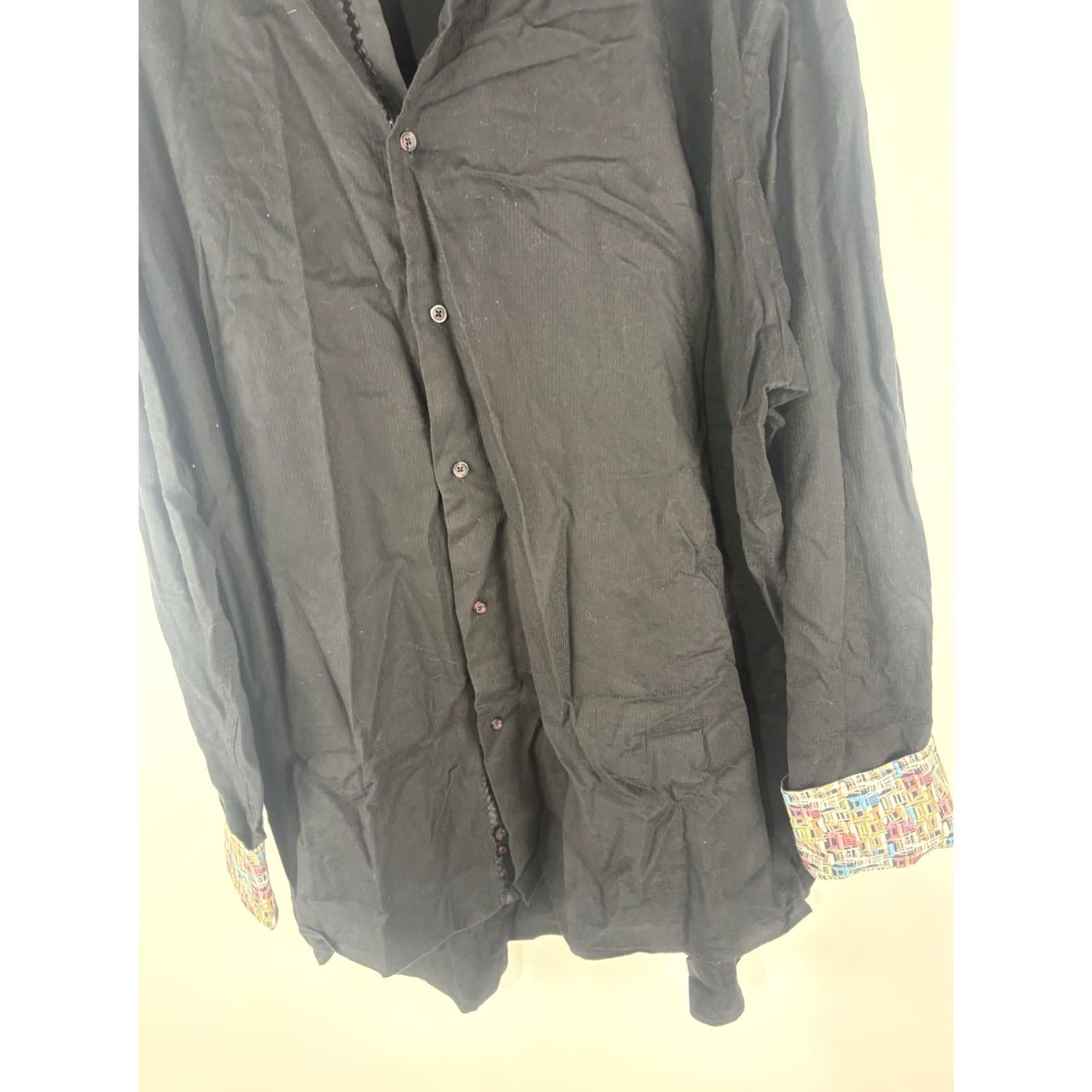 Luchiano Visconti VINTAGE Luchiano Visconti Dress Shirt Men’s 3XL Cotton Long Sleeve Button-Down Business Casual Black Size 48R - 2 Thumbnail