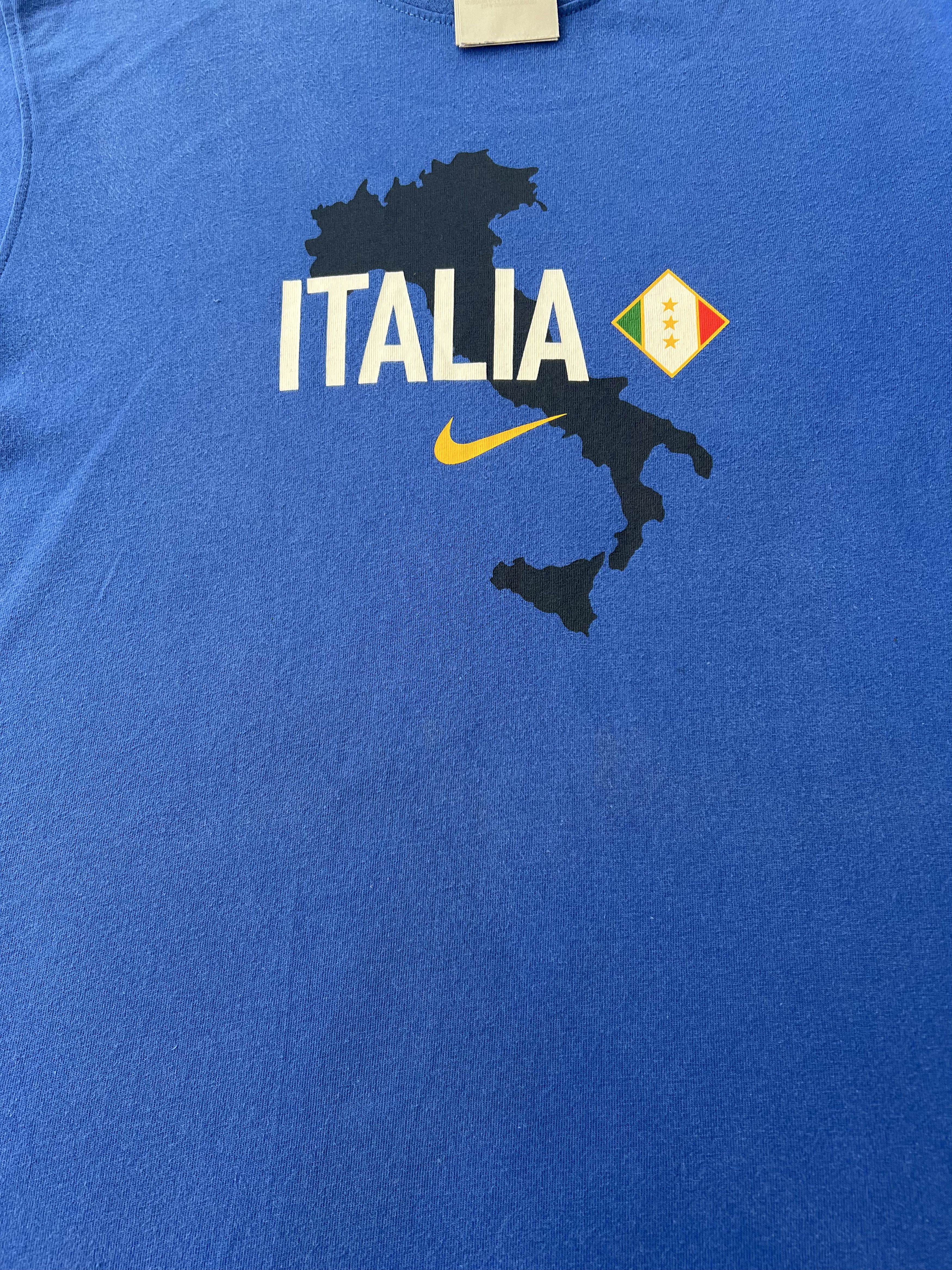 Nike Vintage 2000s Nike Italia Italy Totti #10 Blue T-shirt Size US M / EU 48-50 / 2 - 5 Thumbnail