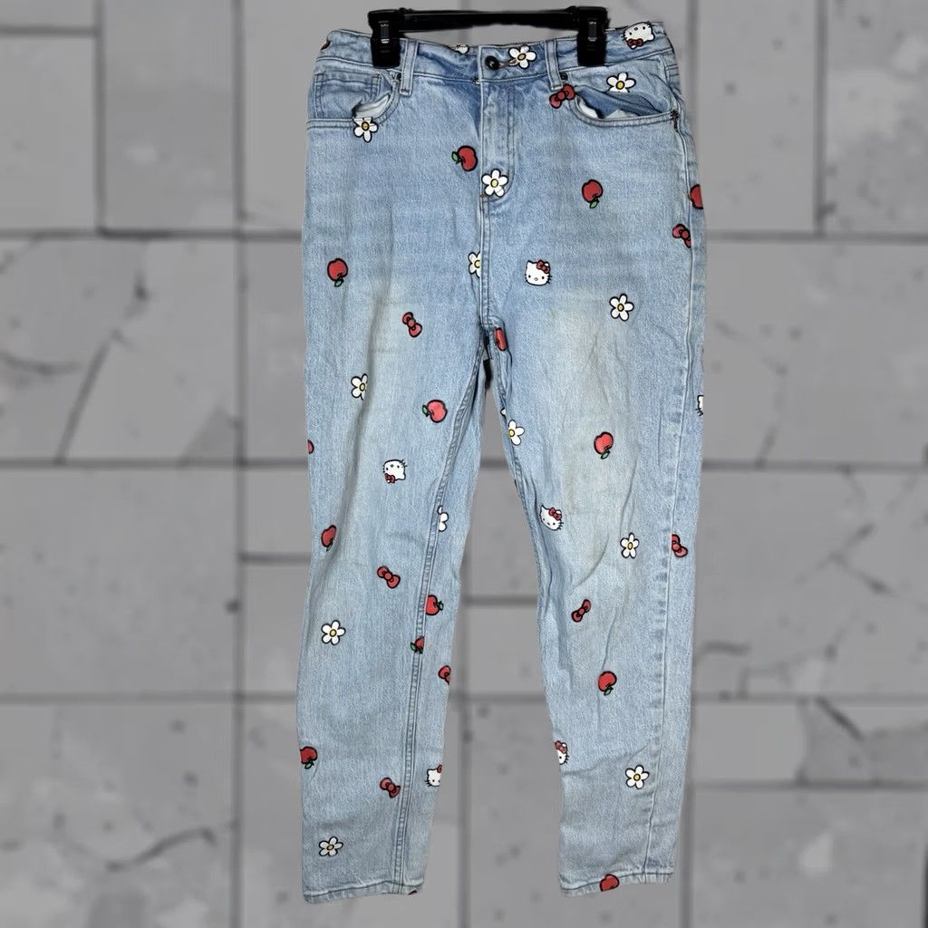 Vintage VTG Hello Kitty By Sanrio Jeans Womens Size 28x28 Blue Embroidered Casual Straight 28 Womens Size 28" / US 6 / IT 42 - 1 Thumbnail