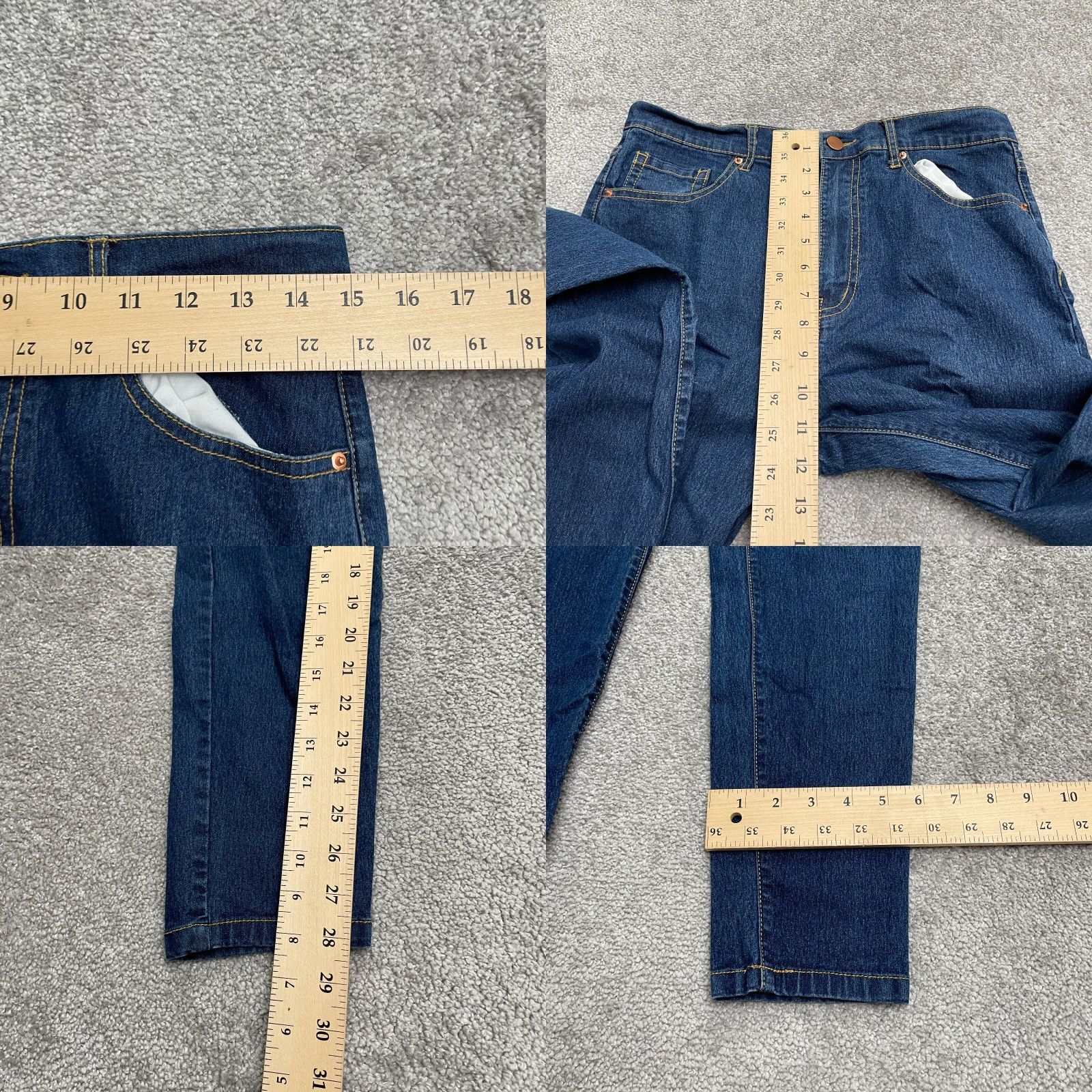 Forever 21 FOREVER 21 Jeans Denim Blue Dark Wash High Rise Tapered Leg 29 30x28 Womens Size 29" - 8 Thumbnail