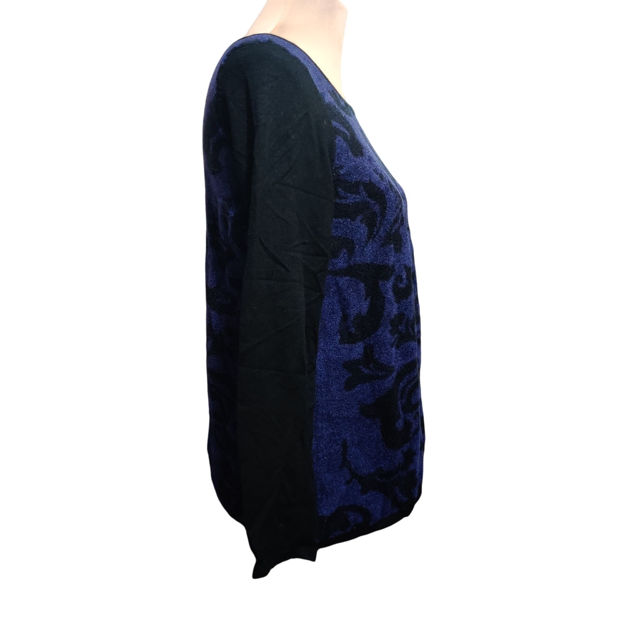 Other Dana Buchman M Purple Black Baroque Damask Knit Sweater Long Size M / US 6-8 / IT 42-44 - 4 Thumbnail