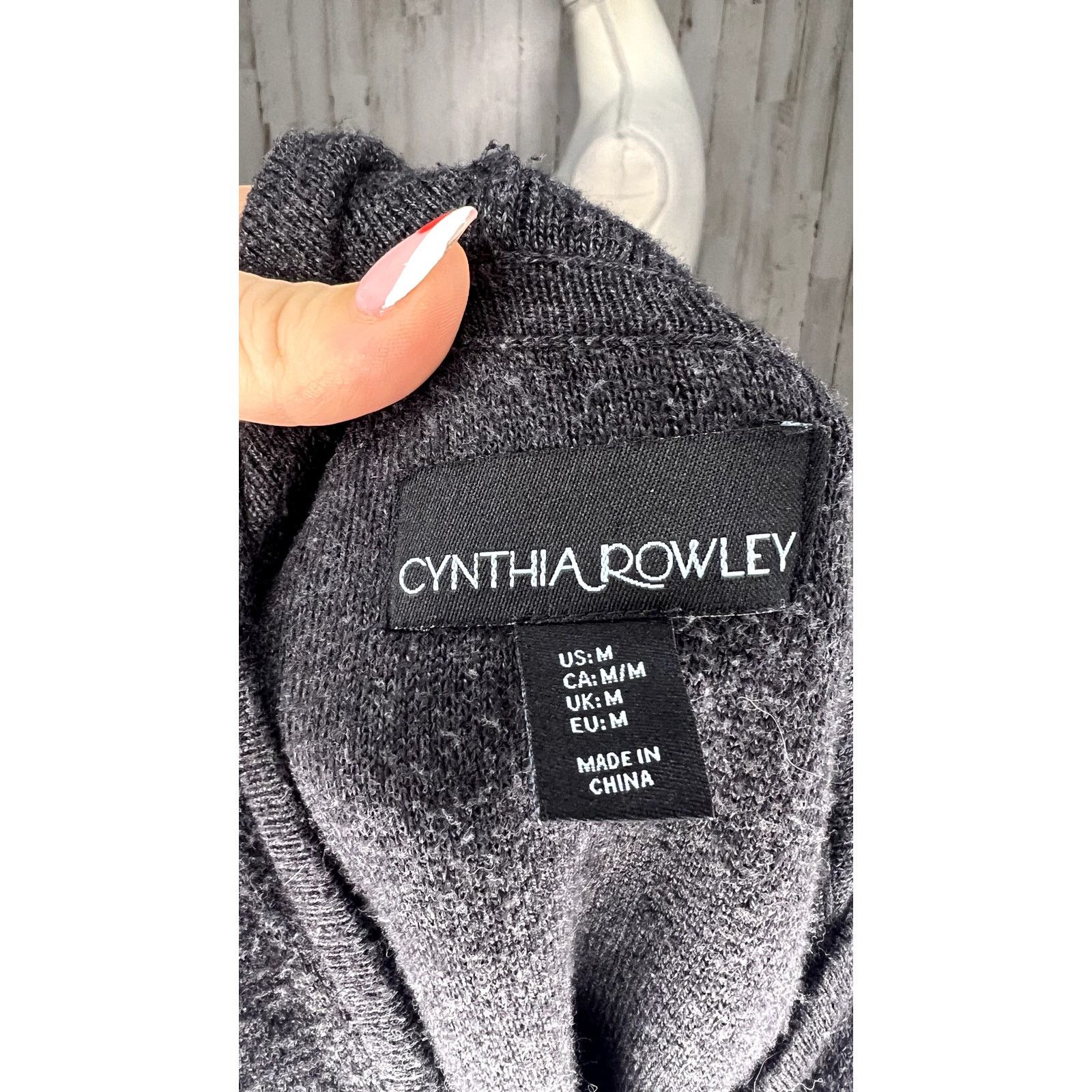 Cynthia Rowley Cynthia Rowley Women's Medium Gray Hooded Full-Zip Cardigan Size M / US 6-8 / IT 42-44 - 5 Thumbnail